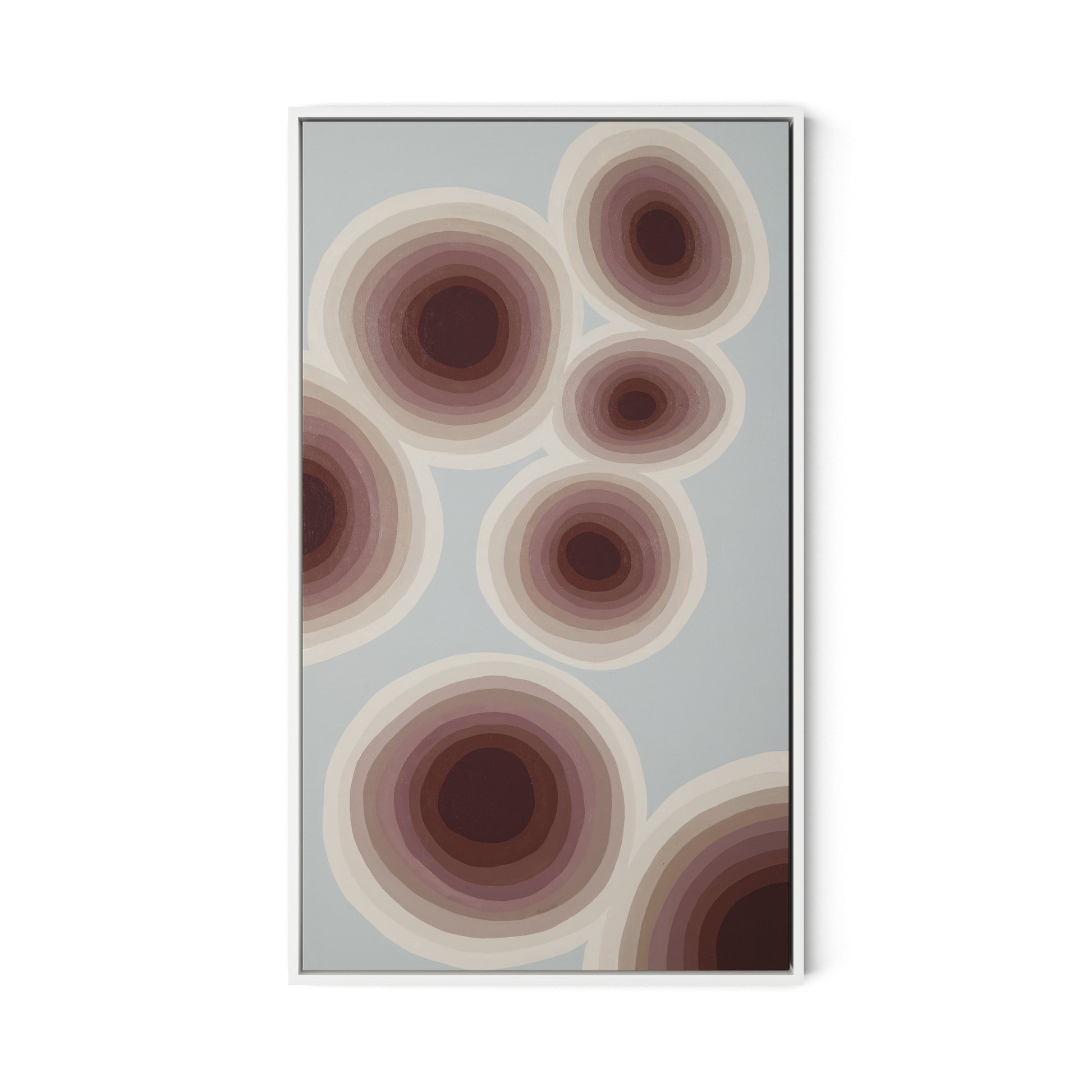 Plum Sky Rounds Canvas Floater Framed / 19 x 32 in / White
