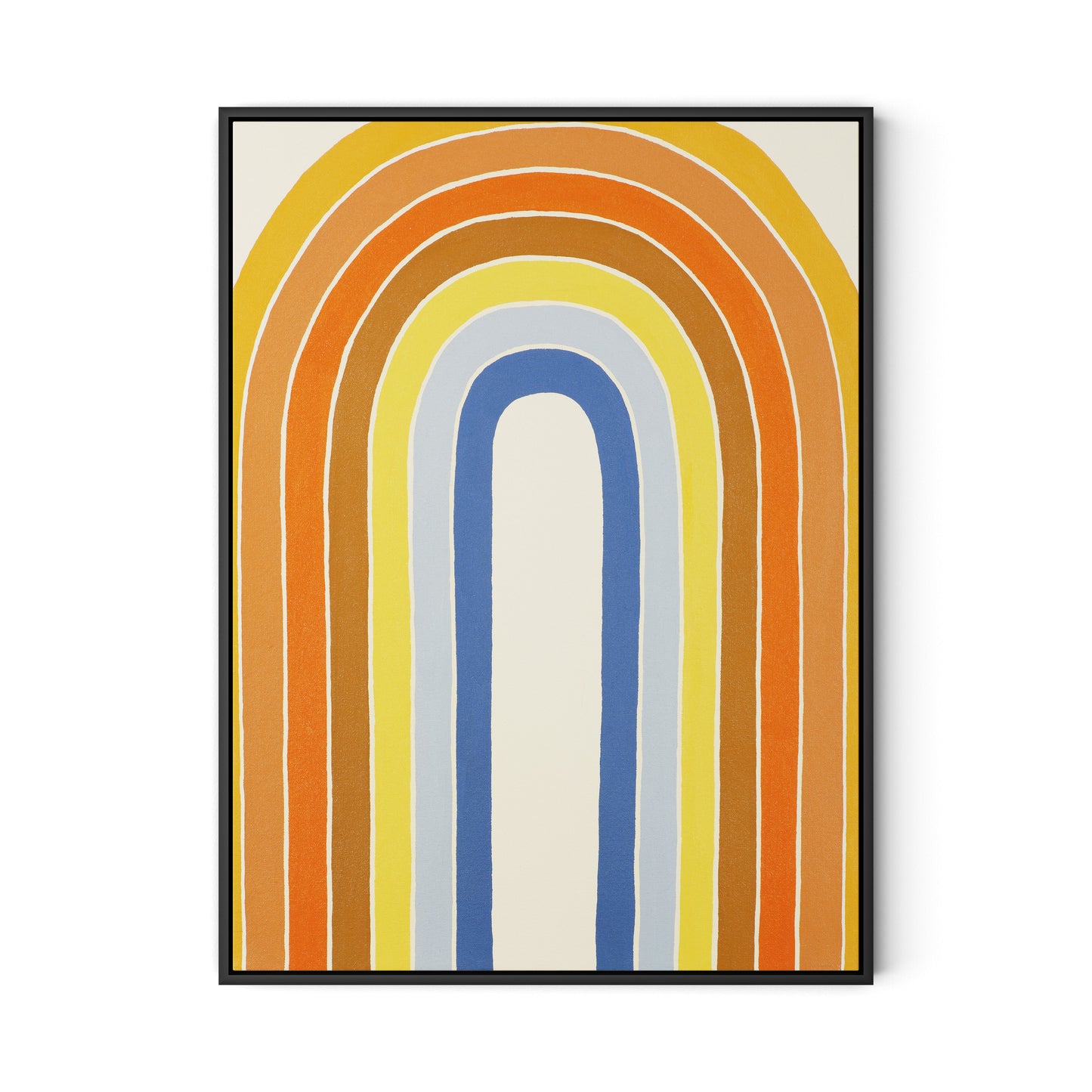 Vintage Rainbow Canvas Floater Framed / 24 x 32 in / Black