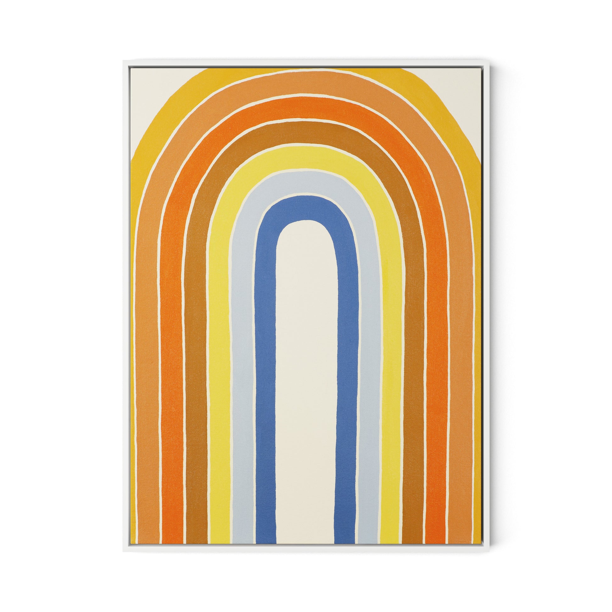 Vintage Rainbow Canvas Floater Framed / 24 x 32 in / White