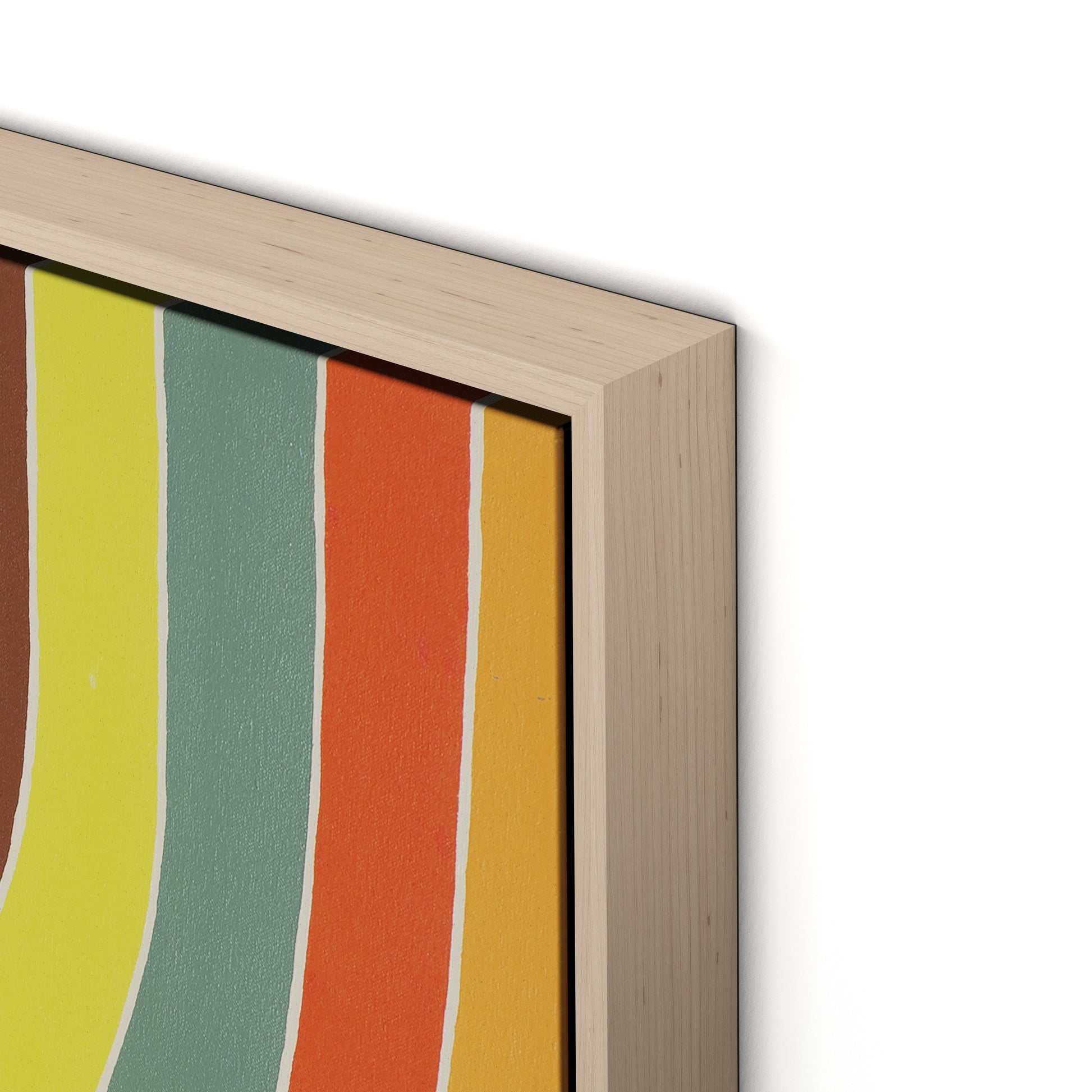 Overlapping Arcs Canvas Floater Framed / 29 x 32 in / Natural Maple