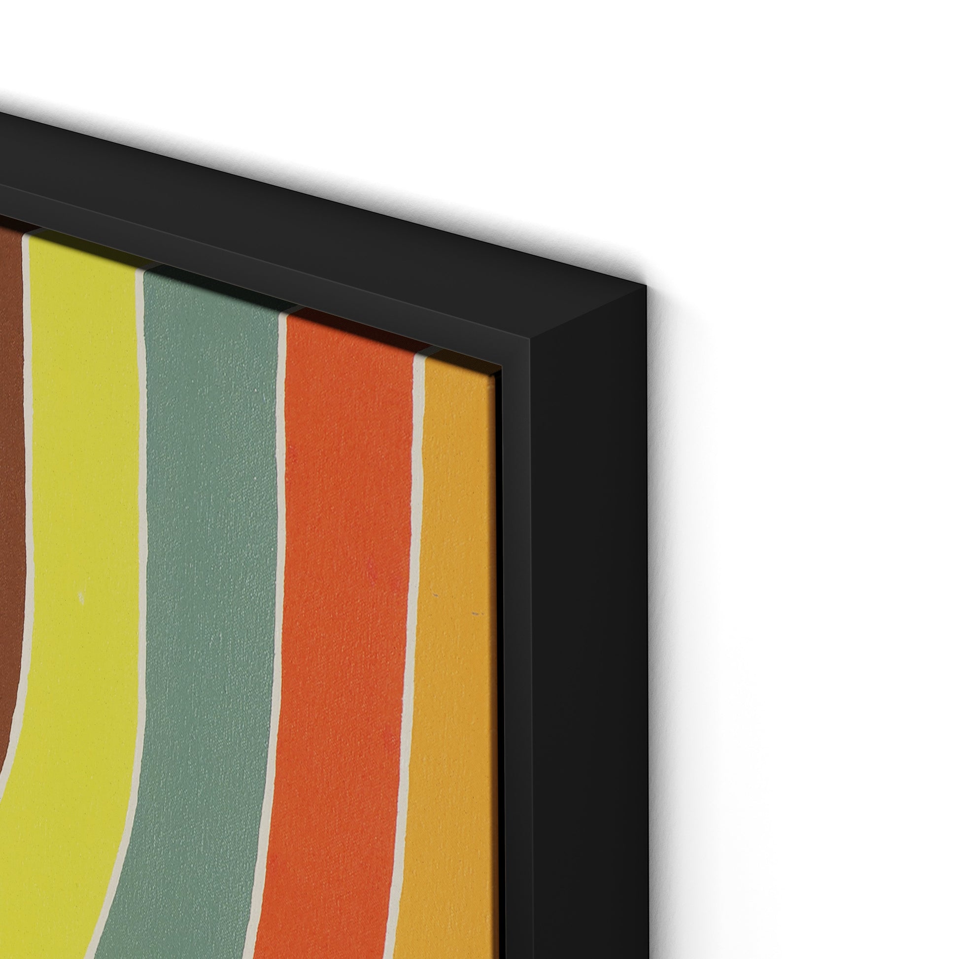 Overlapping Arcs Canvas Floater Framed / 29 x 32 in / Black