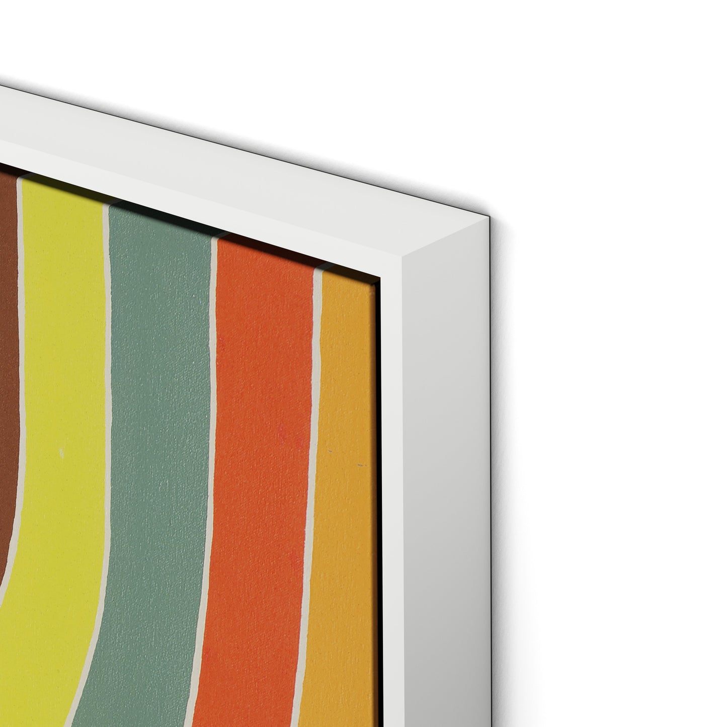 Overlapping Arcs Canvas Floater Framed / 29 x 32 in / White