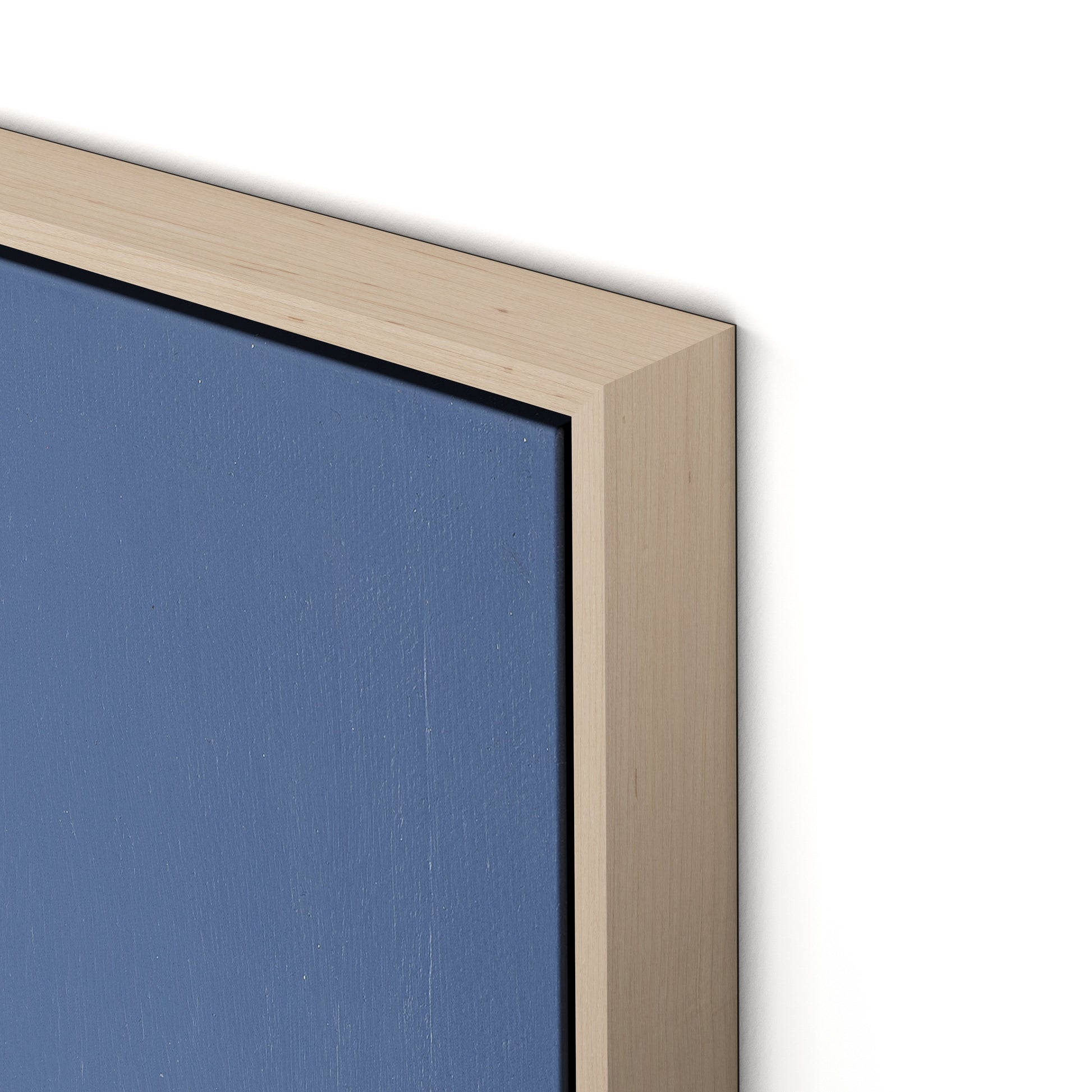 Meditation Blue Canvas Floater Framed / 24 x 32 in / Natural Maple