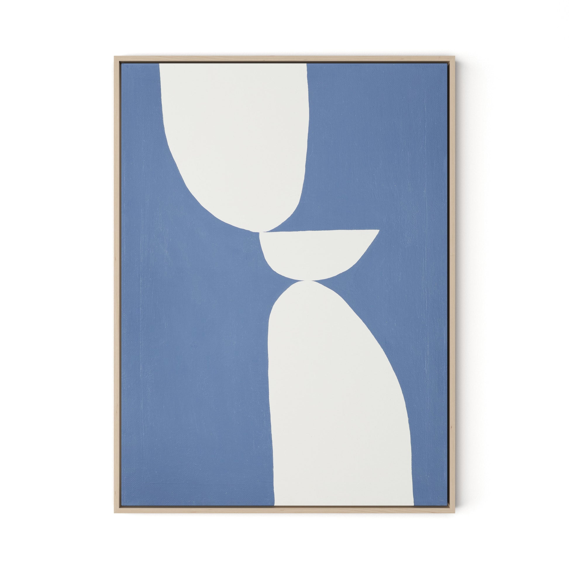 Meditation Blue Canvas Floater Framed / 24 x 32 in / Natural Maple