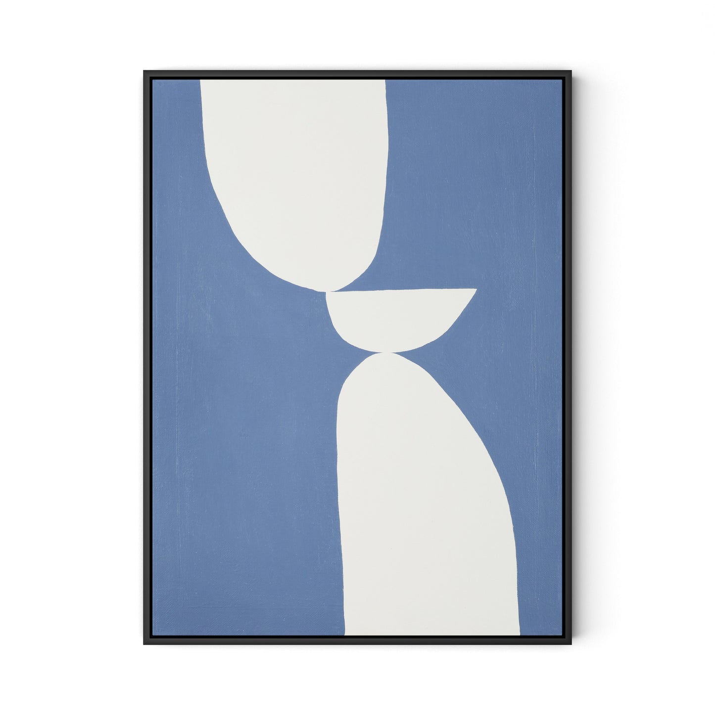 Meditation Blue Canvas Floater Framed / 24 x 32 in / Black