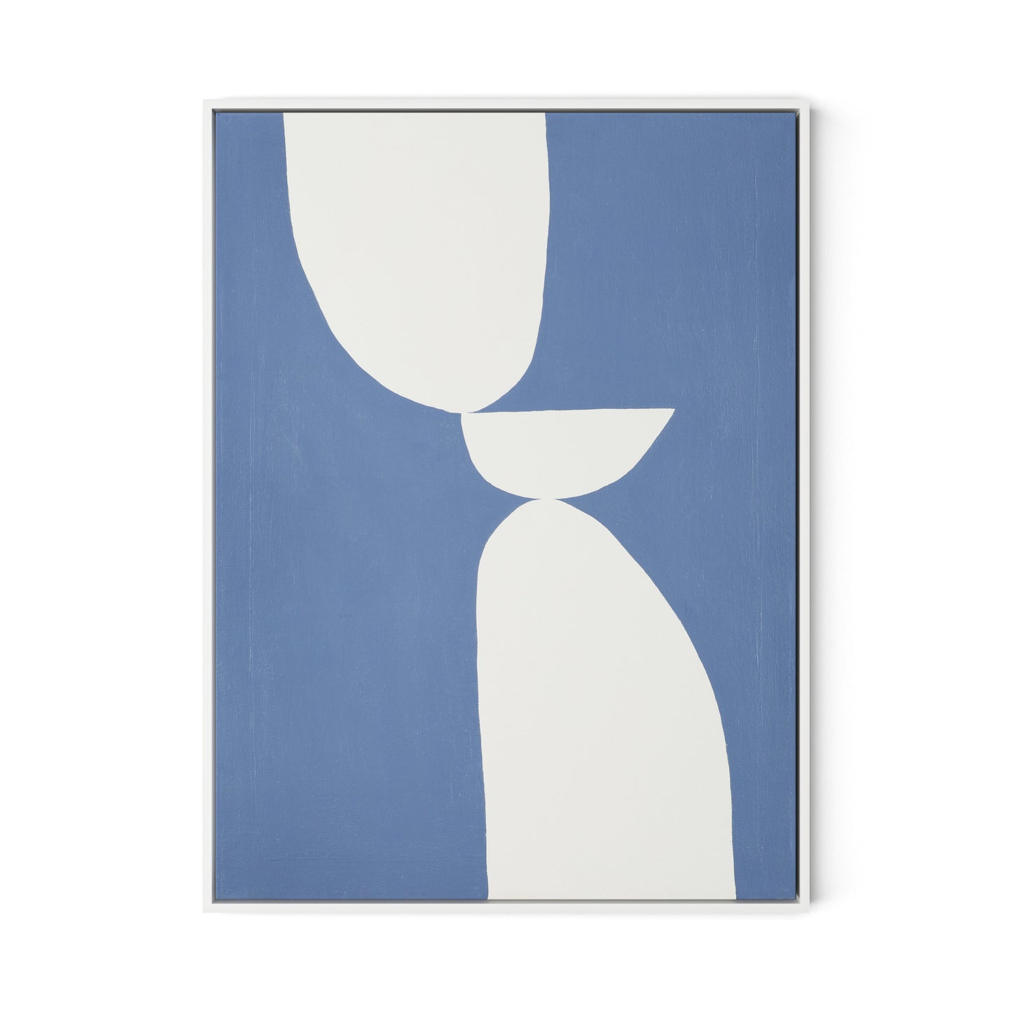 Meditation Blue Canvas Floater Framed / 24 x 32 in / White