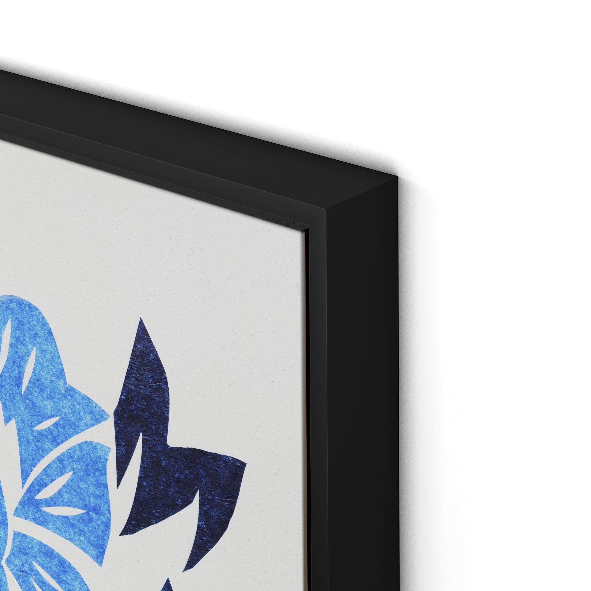 Blue Burst Canvas Floater Framed / 24 x 32 in / Black