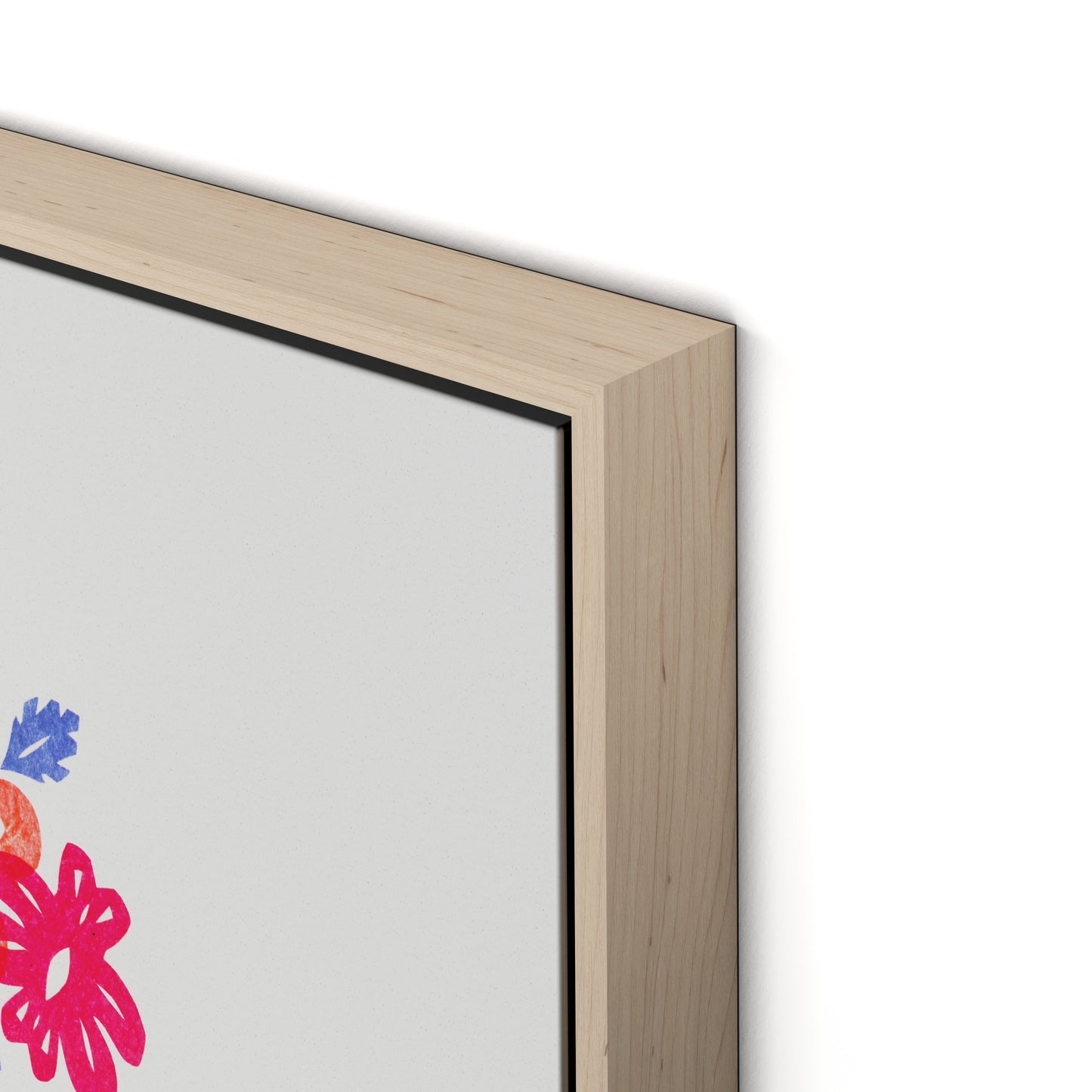 Blue Snake Canvas Floater Framed / 24 x 32 in / Natural Maple