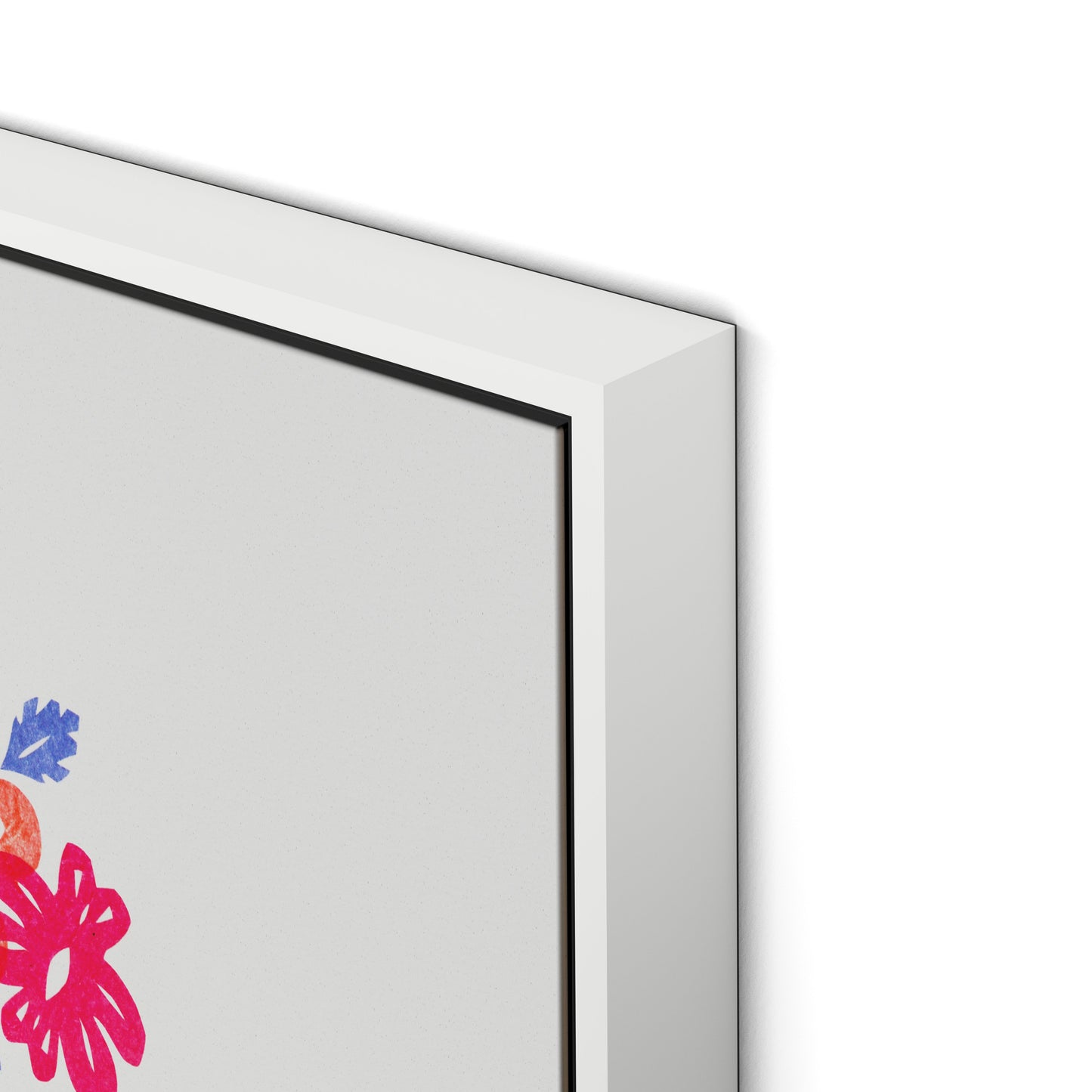 Blue Snake Canvas Floater Framed / 24 x 32 in / White