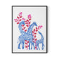 Giraffes Canvas Floater Framed / 24 x 32 in / Black