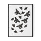 Black Moths Canvas Floater Framed / 24 x 32 in / Black