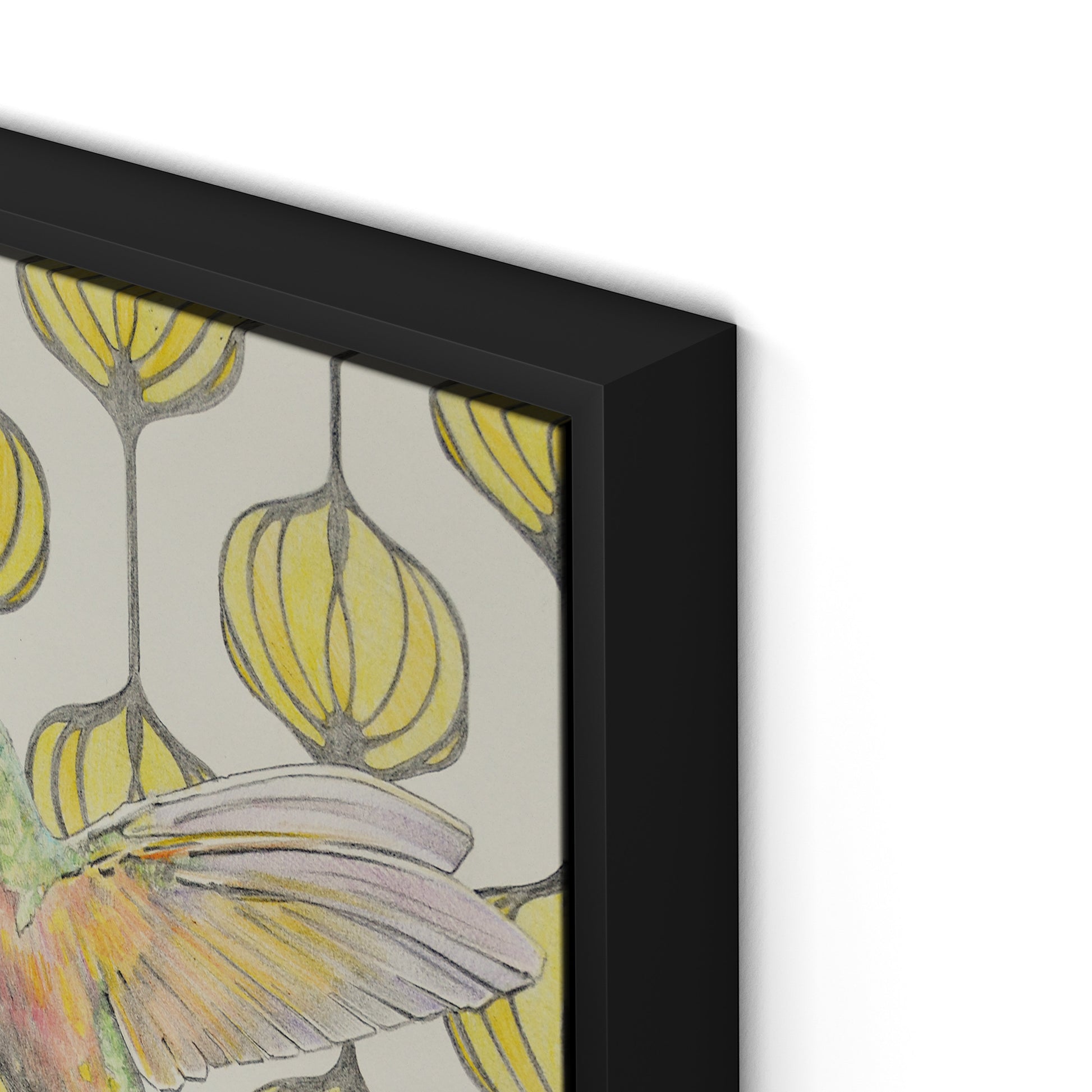 Amazilia Lanterns Canvas Floater Framed / 12.5 x 18 in / Black