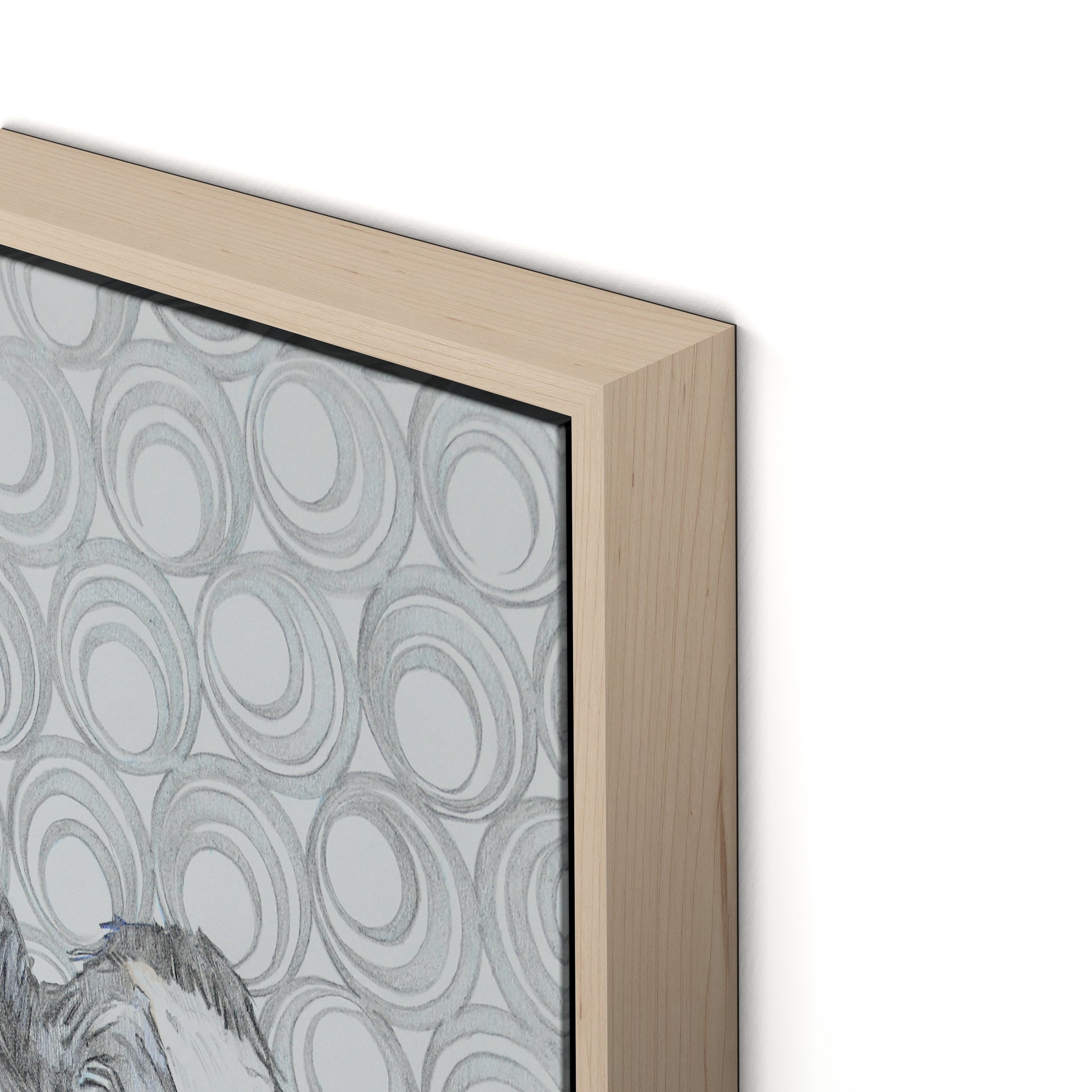 Holy Cow Patt-Ernz Canvas Floater Framed / 10.5 x 18 in / Natural Maple