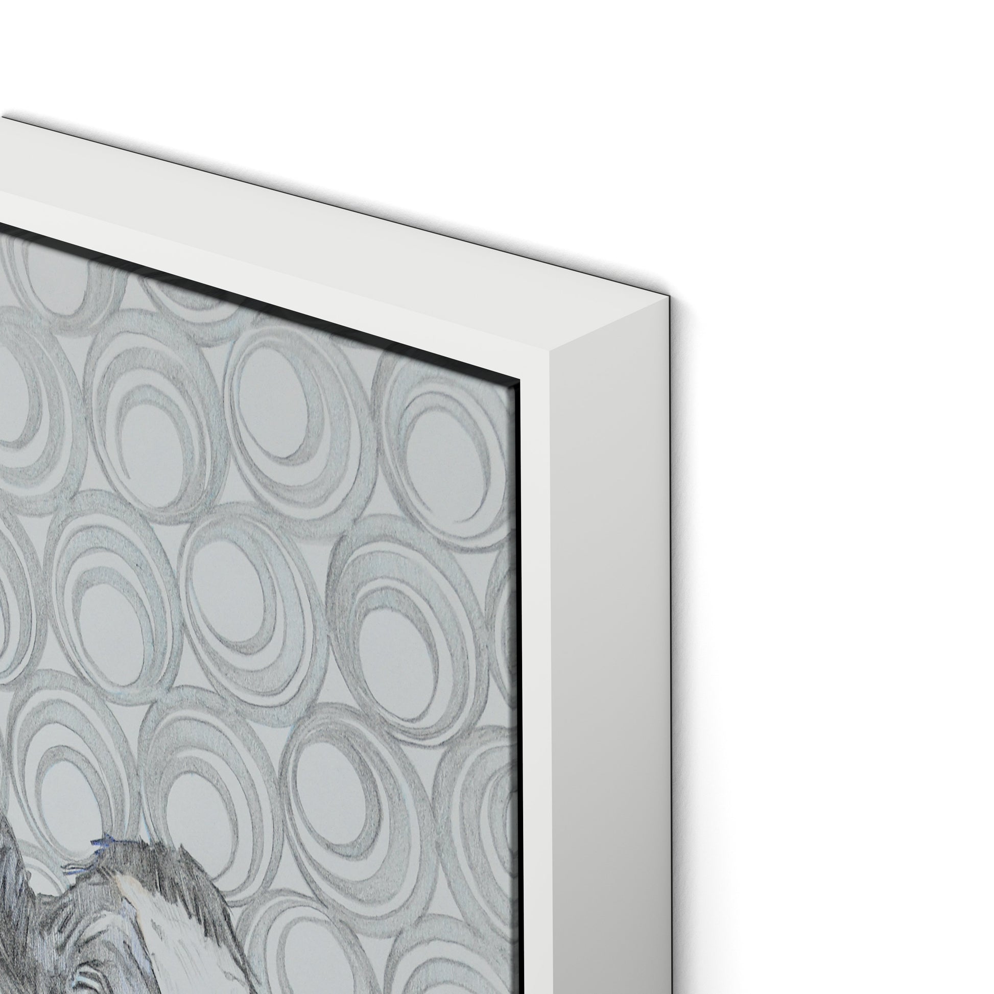 Holy Cow Patt-Ernz Canvas Floater Framed / 10.5 x 18 in / White