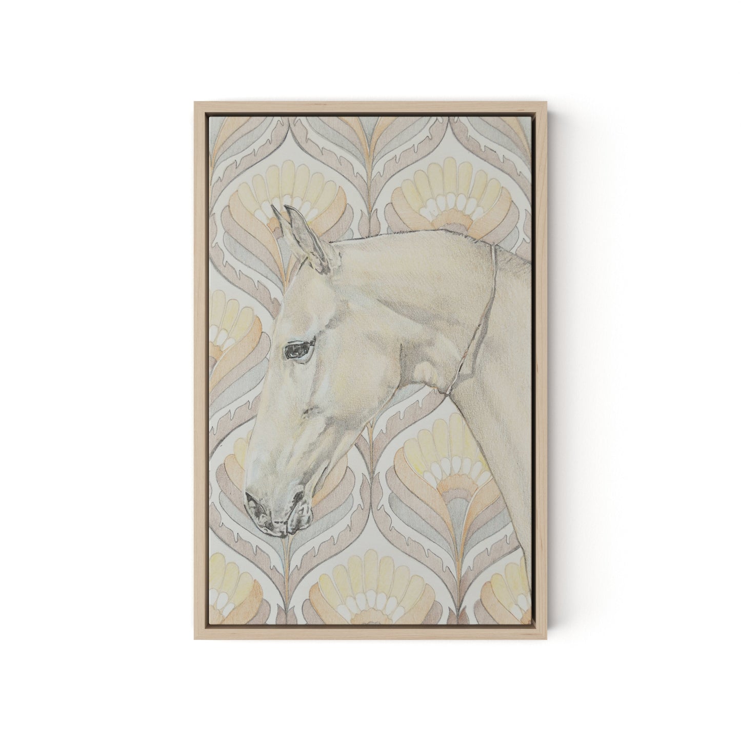 Akhal Teke Canvas Floater Framed / 12 x 18 in / Natural Maple