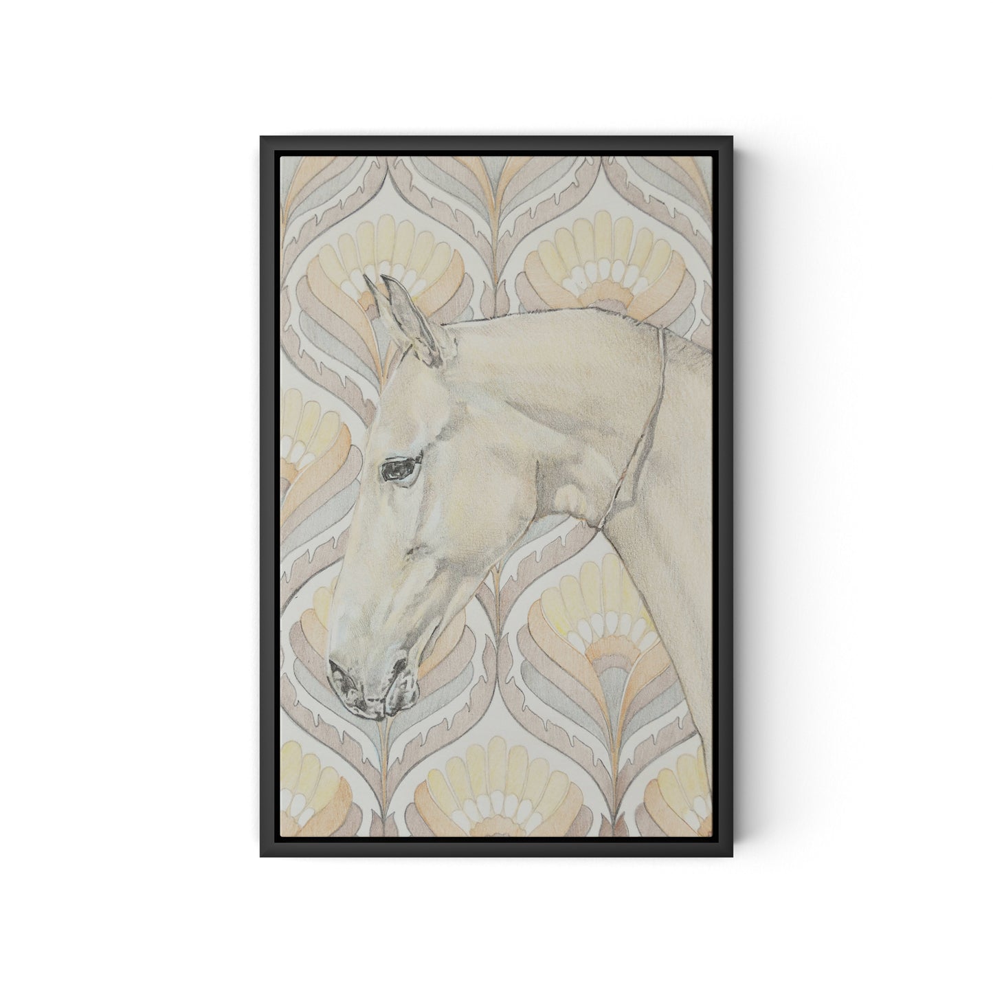 Akhal Teke Canvas Floater Framed / 12 x 18 in / Black