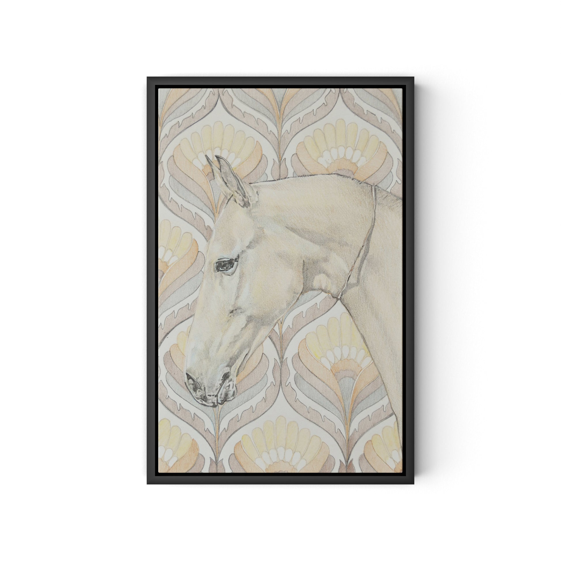 Akhal Teke Canvas Floater Framed / 12 x 18 in / Black