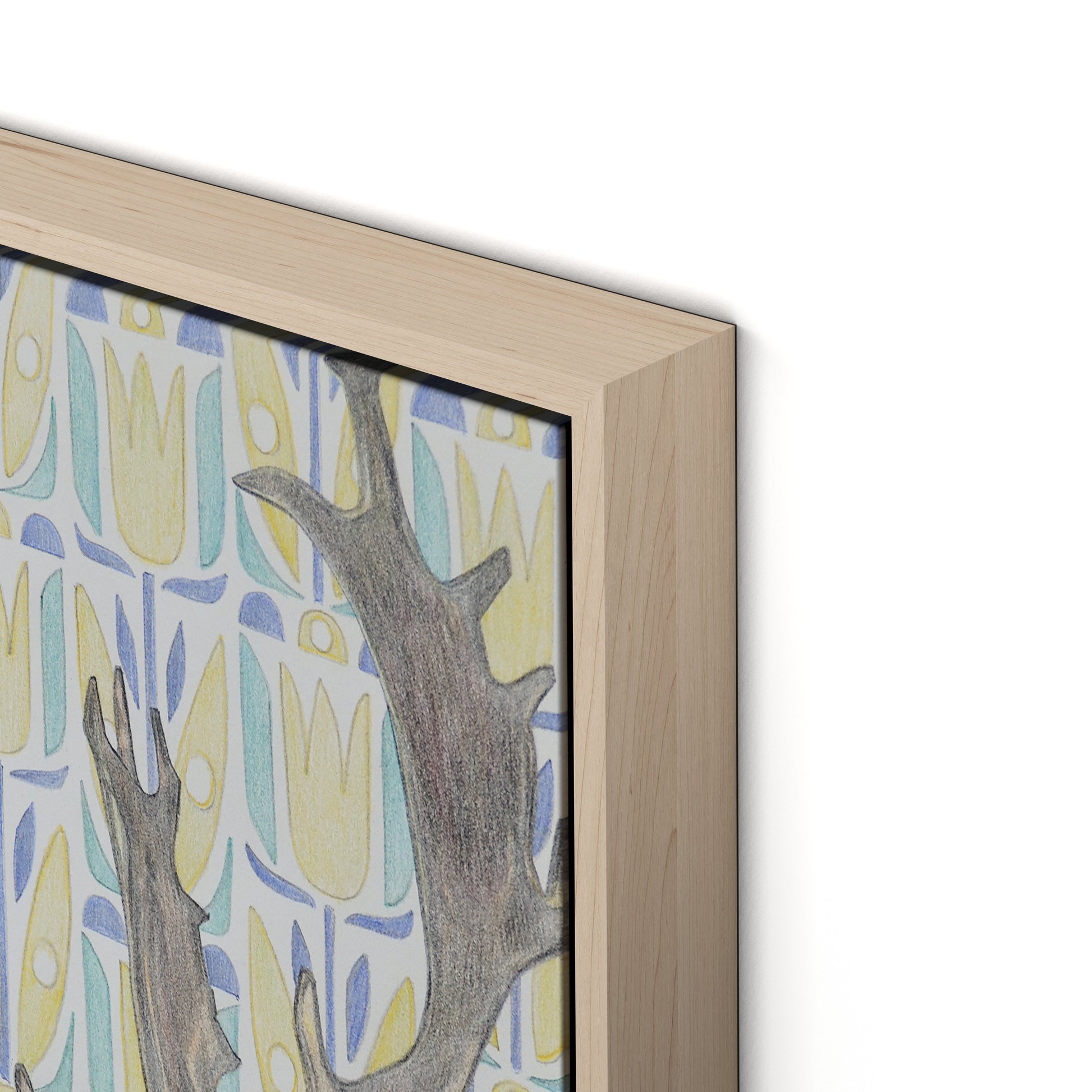 Woodland King Canvas Floater Framed / 12 x 18 in / Natural Maple