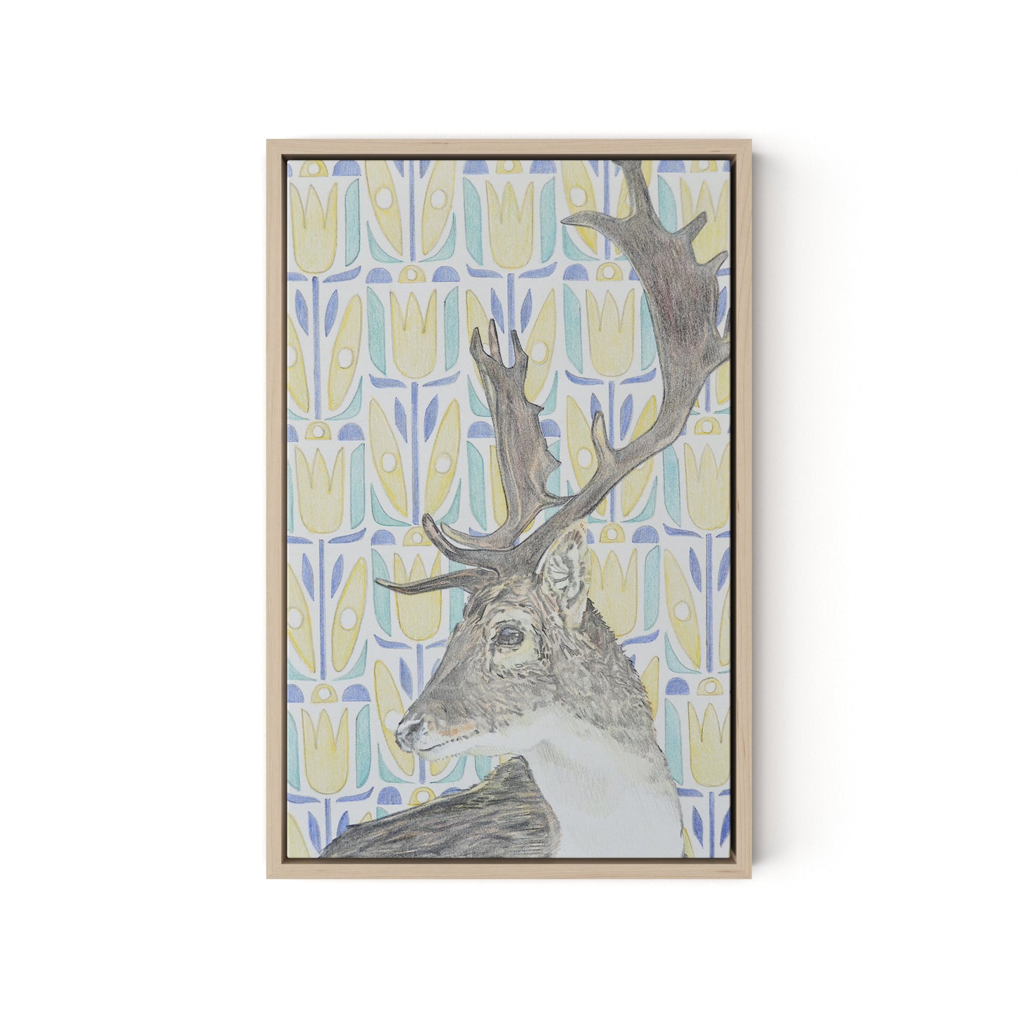 Woodland King Canvas Floater Framed / 12 x 18 in / Natural Maple