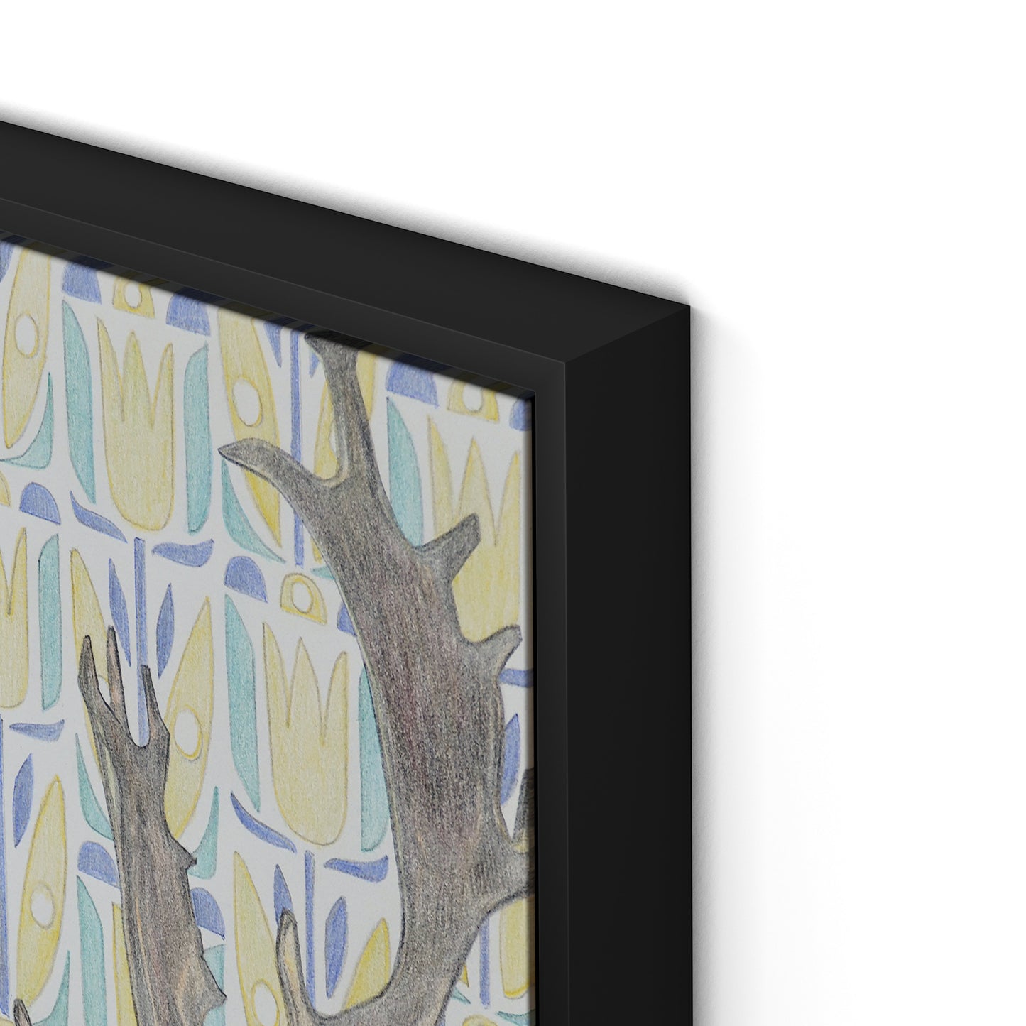 Woodland King Canvas Floater Framed / 12 x 18 in / Black