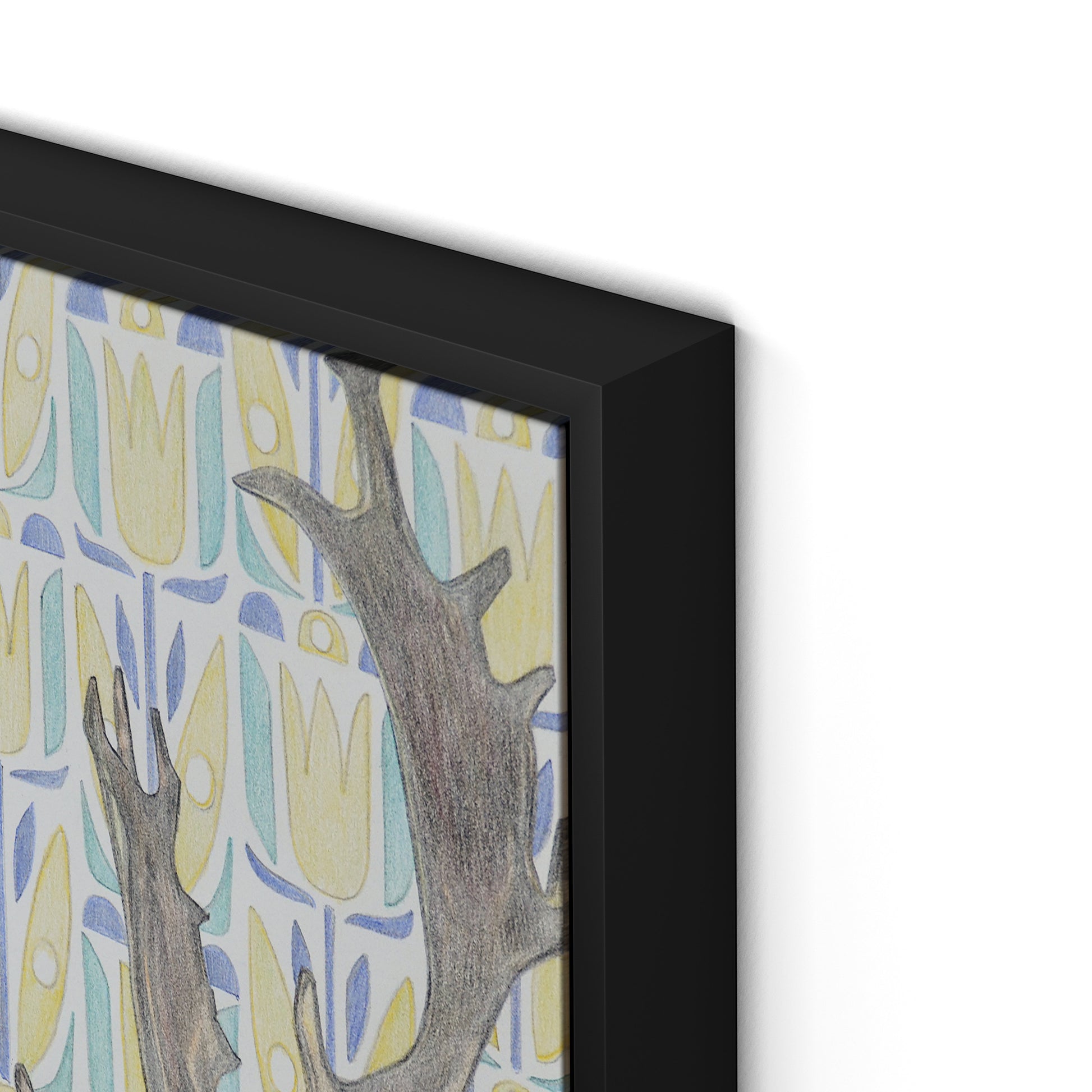 Woodland King Canvas Floater Framed / 12 x 18 in / Black