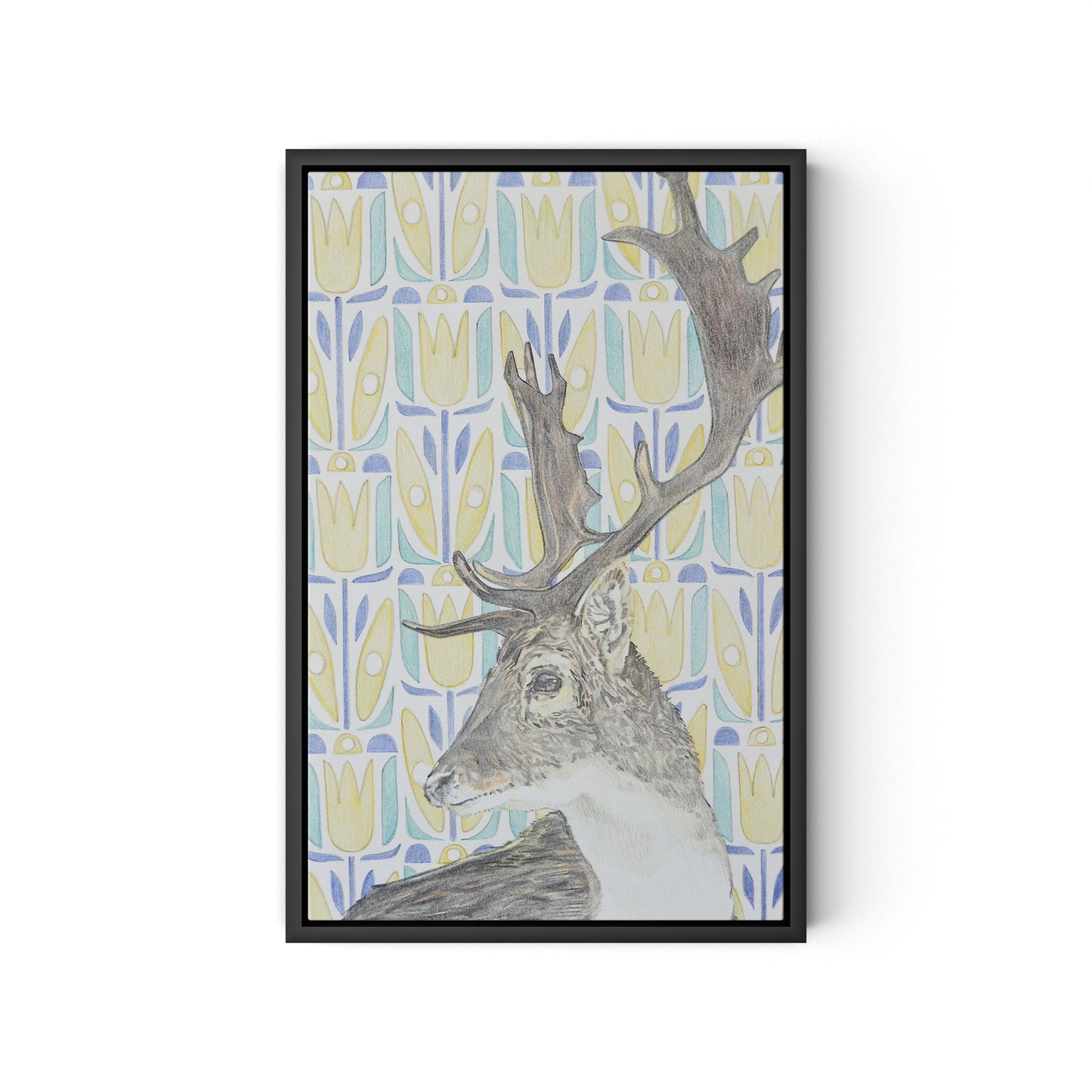 Woodland King Canvas Floater Framed / 12 x 18 in / Black