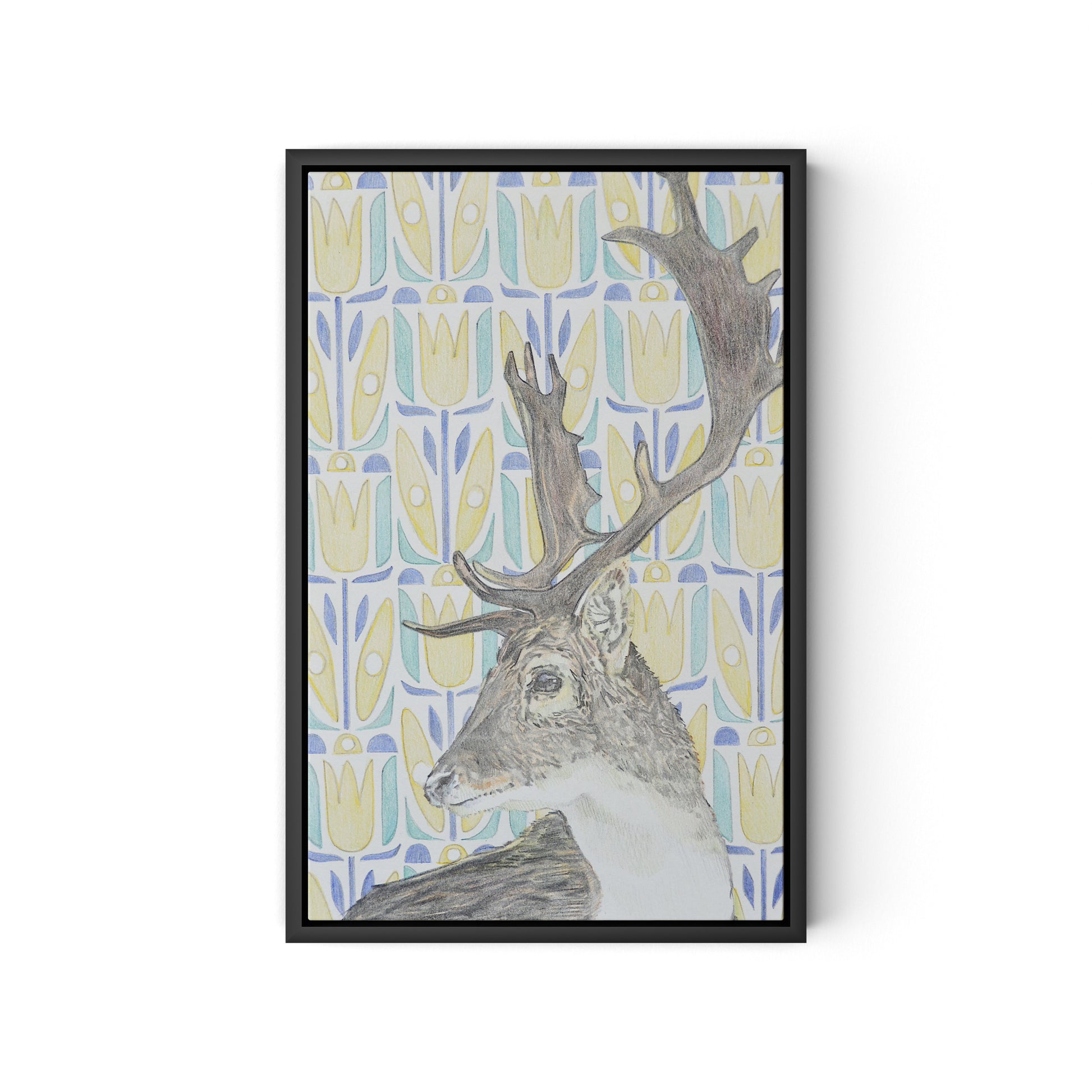 Woodland King Canvas Floater Framed / 12 x 18 in / Black
