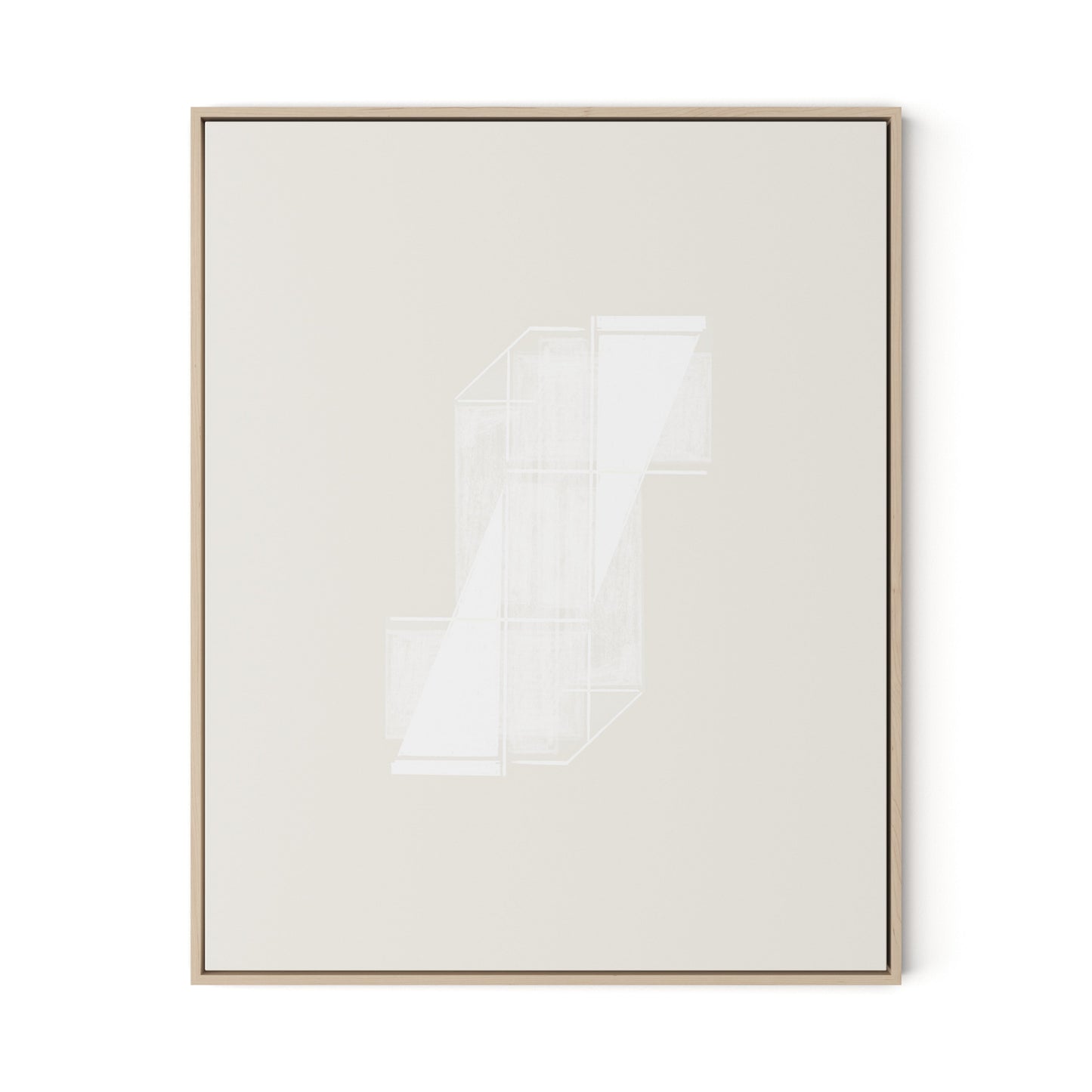 Structure 2 Canvas Floater Framed / 26 x 32 in / Natural Maple