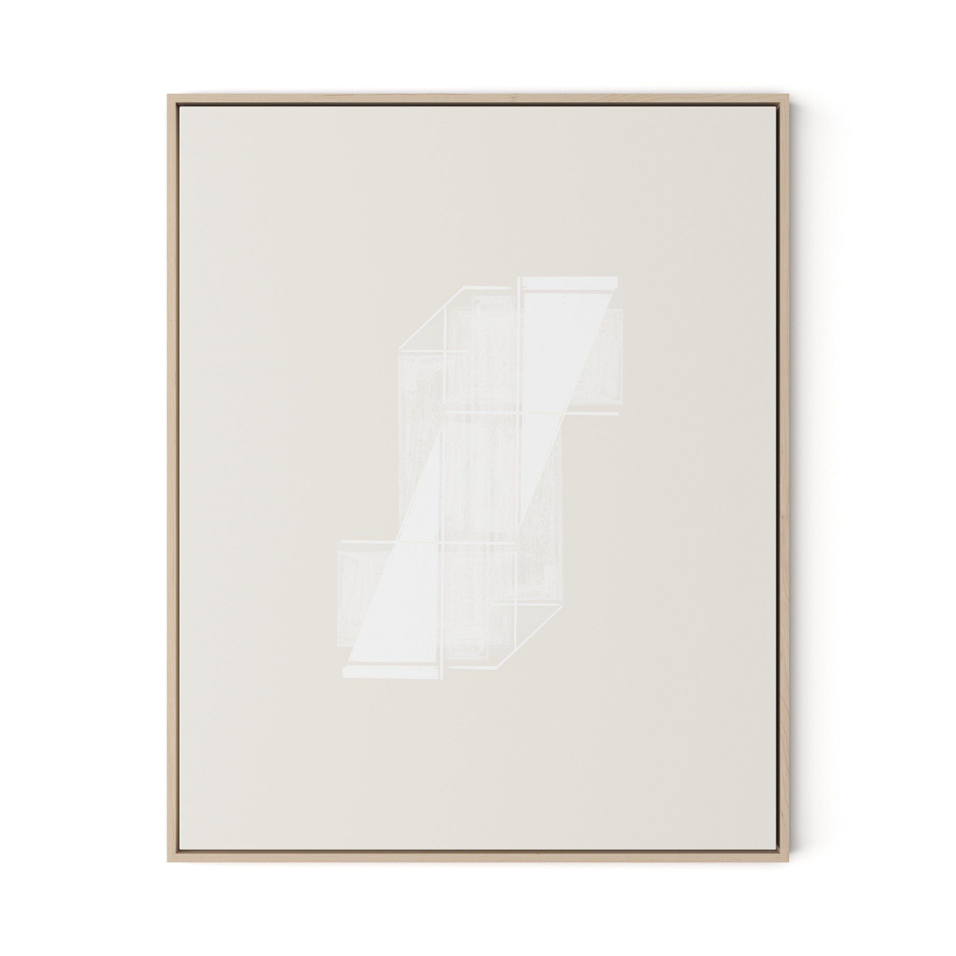 Structure 2 Canvas Floater Framed / 26 x 32 in / Natural Maple