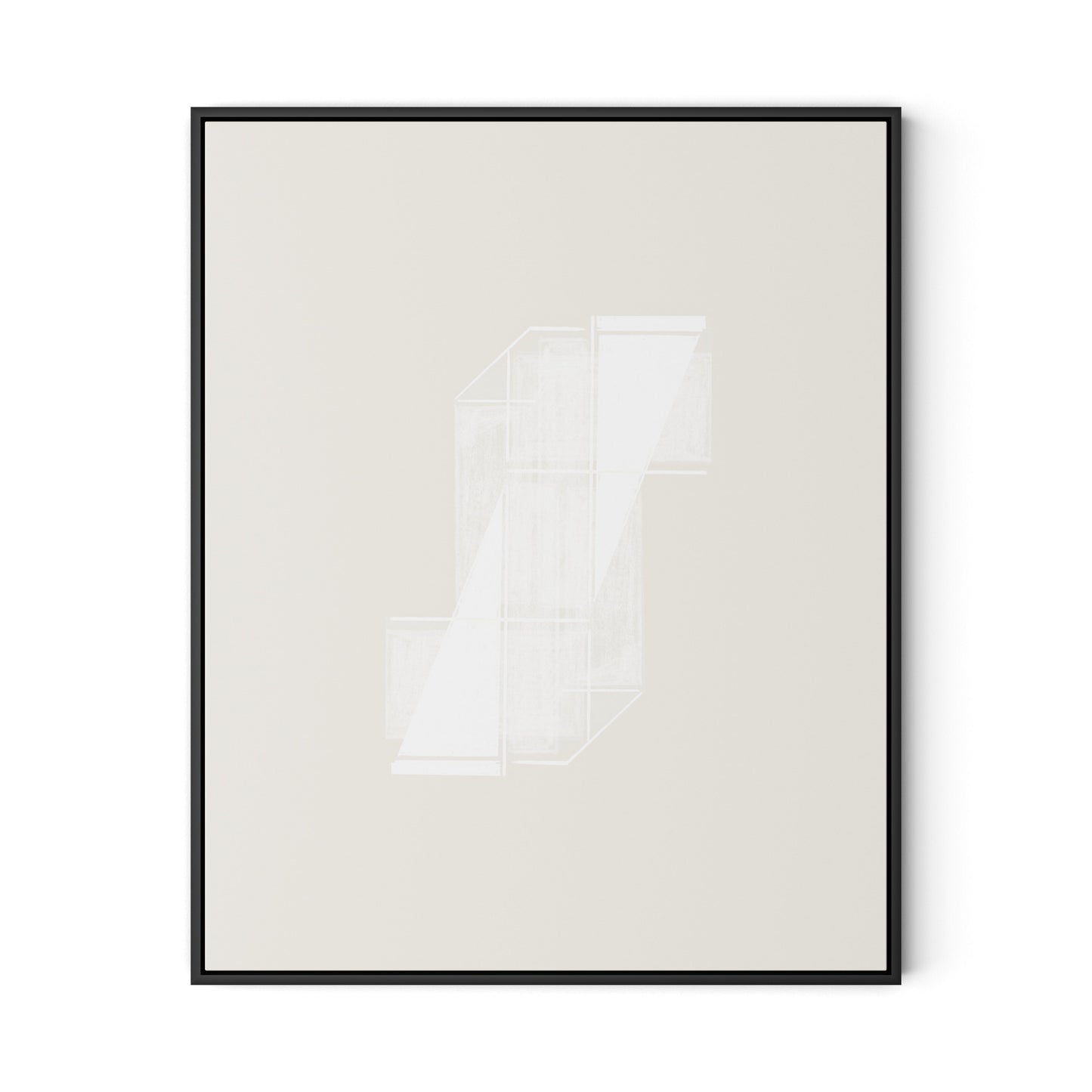 Structure 2 Canvas Floater Framed / 26 x 32 in / Black