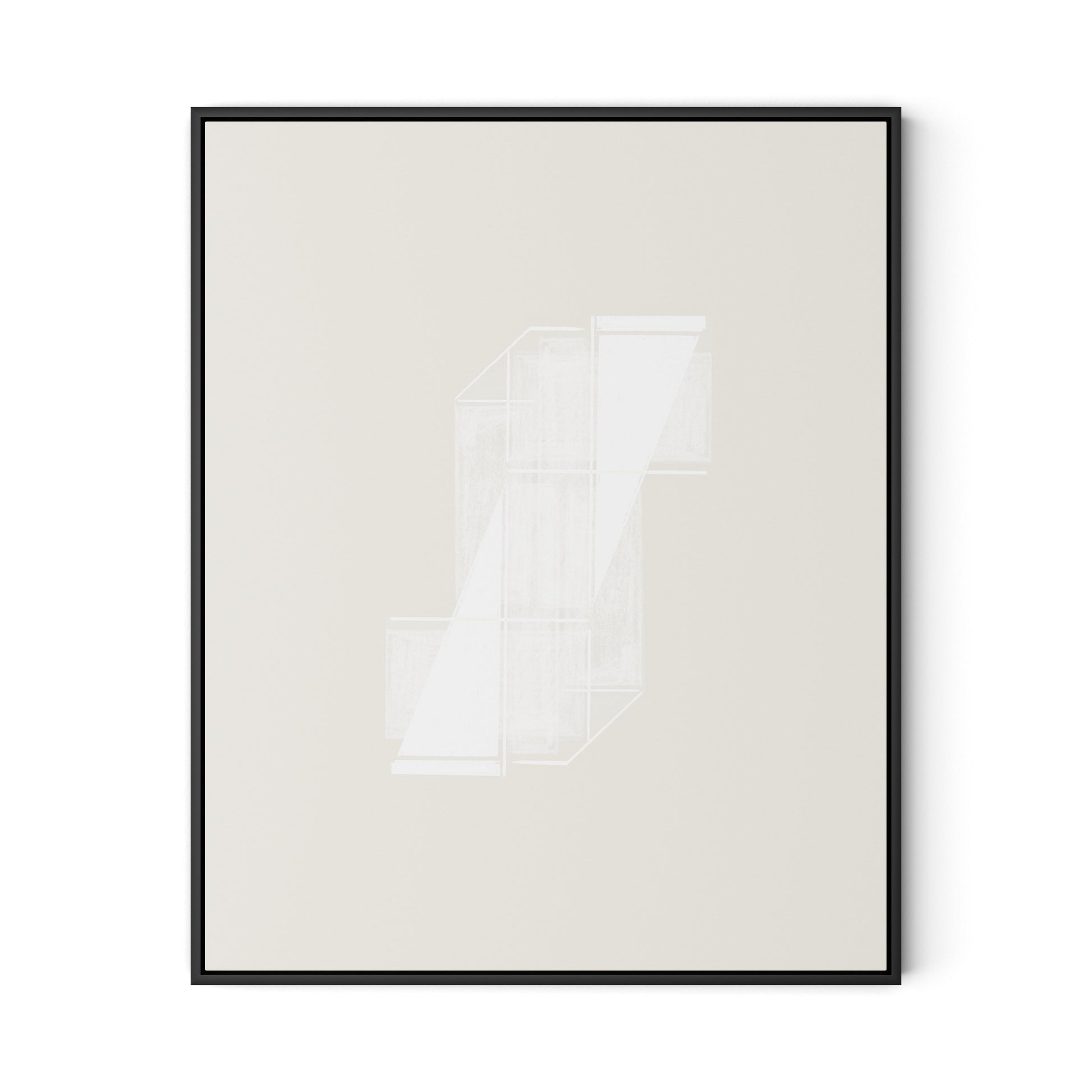 Structure 2 Canvas Floater Framed / 26 x 32 in / Black