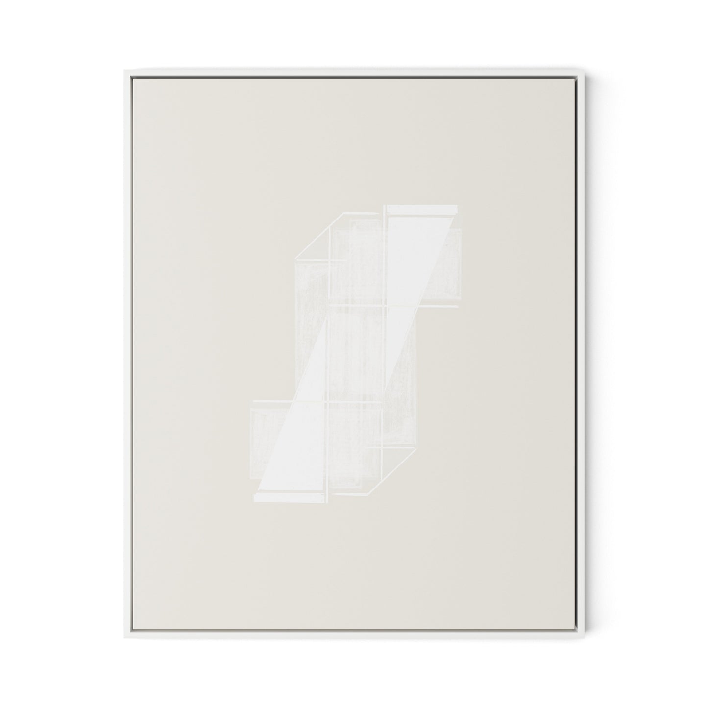 Structure 2 Canvas Floater Framed / 26 x 32 in / White