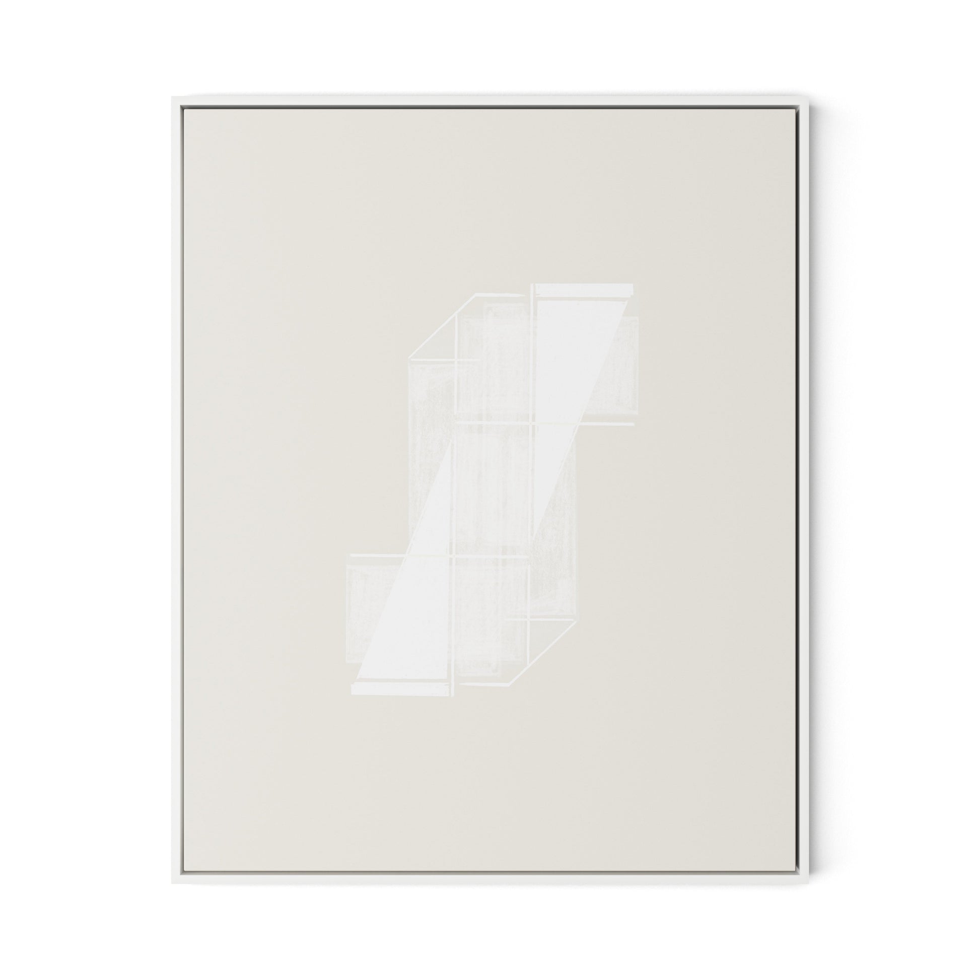 Structure 2 Canvas Floater Framed / 26 x 32 in / White
