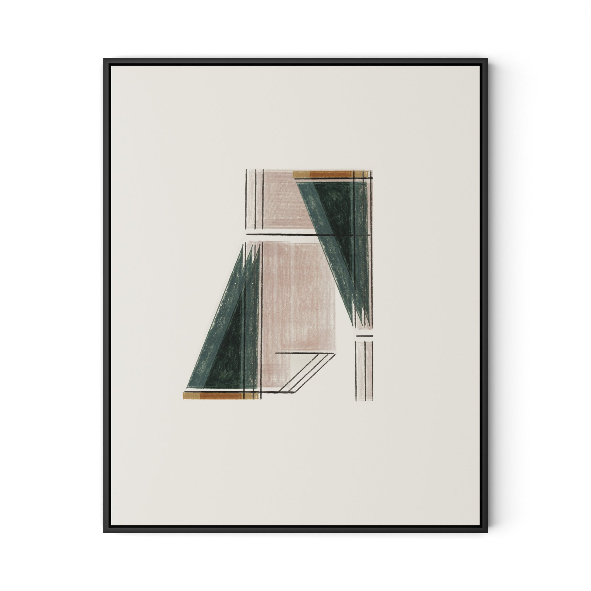 Structure 3 Canvas Floater Framed / 26 x 32 in / Black