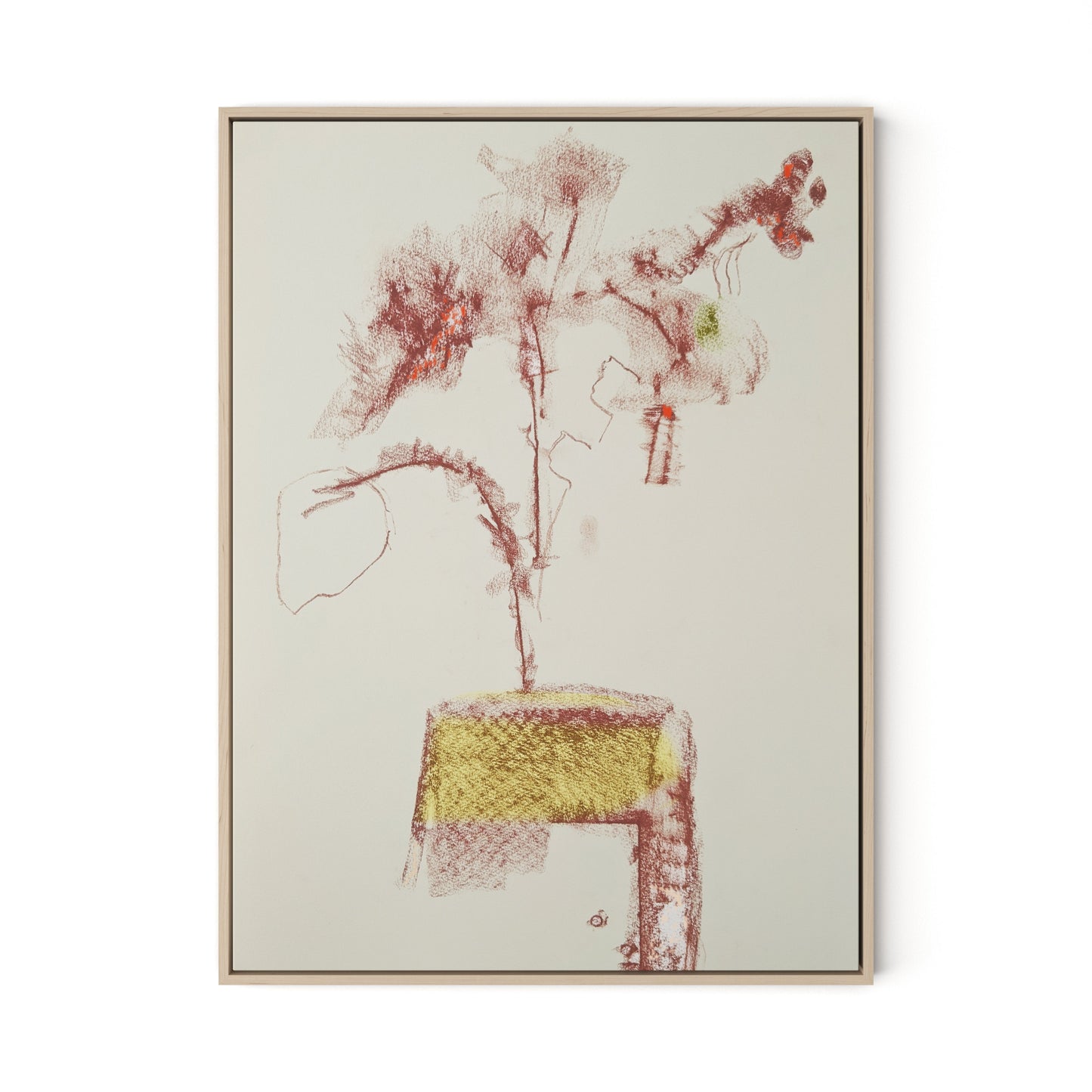 Rubbings 3 Canvas Floater Framed / 24 x 32 in / Natural Maple