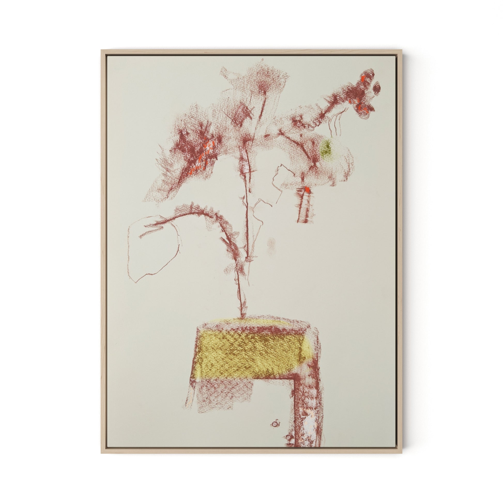 Rubbings 3 Canvas Floater Framed / 24 x 32 in / Natural Maple