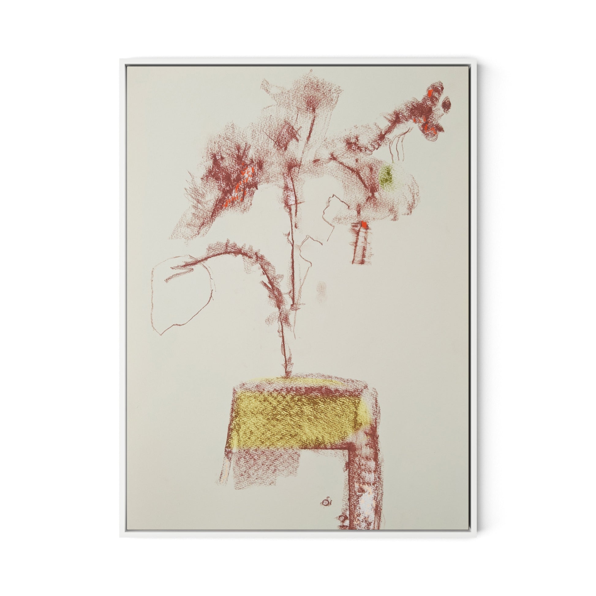 Rubbings 3 Canvas Floater Framed / 24 x 32 in / White