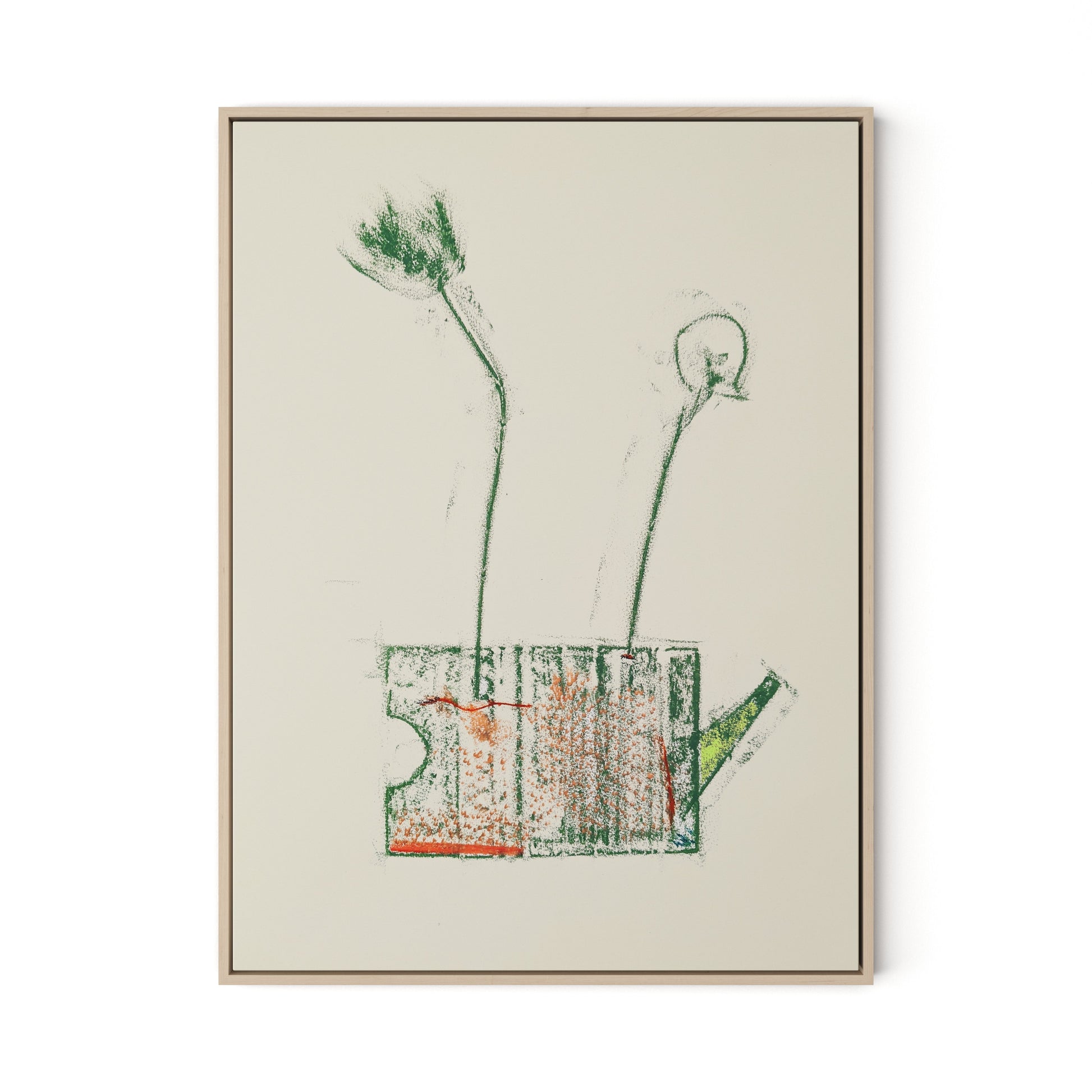 Rubbings 4 Canvas Floater Framed / 24 x 32 in / Natural Maple