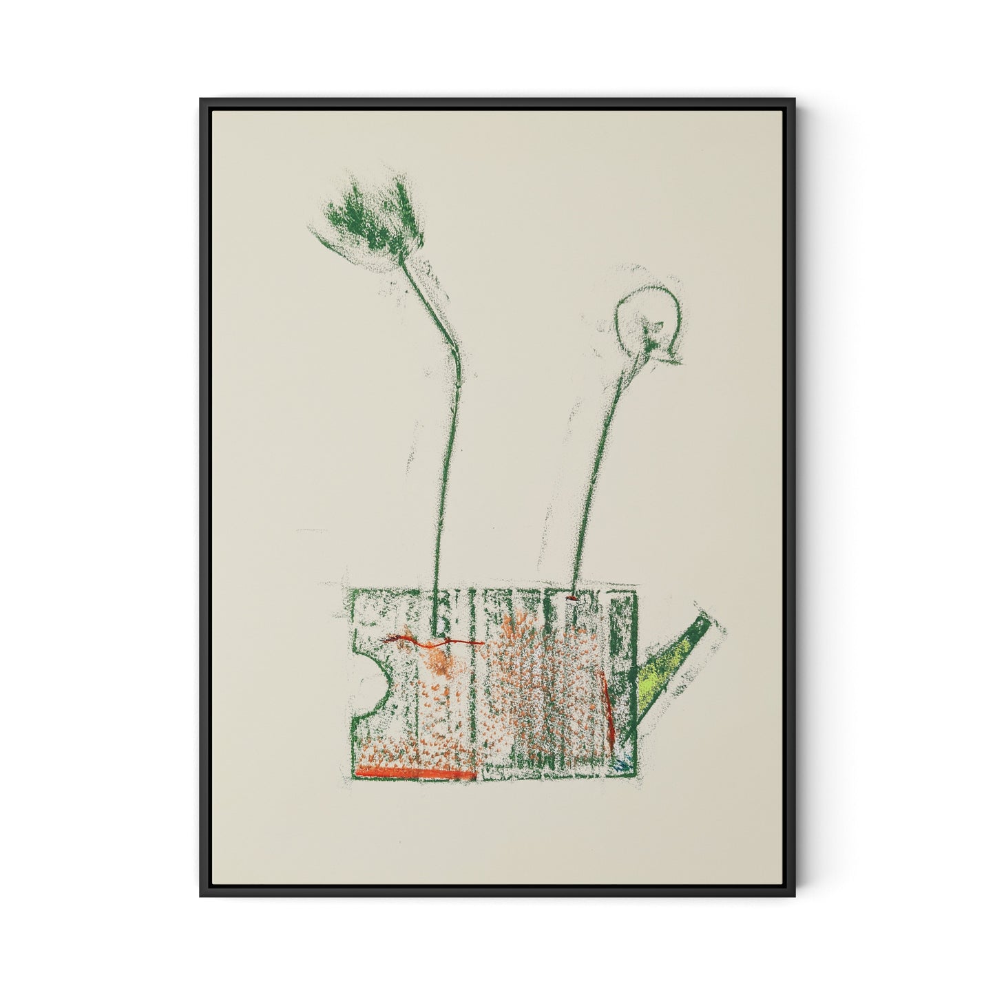 Rubbings 4 Canvas Floater Framed / 24 x 32 in / Black