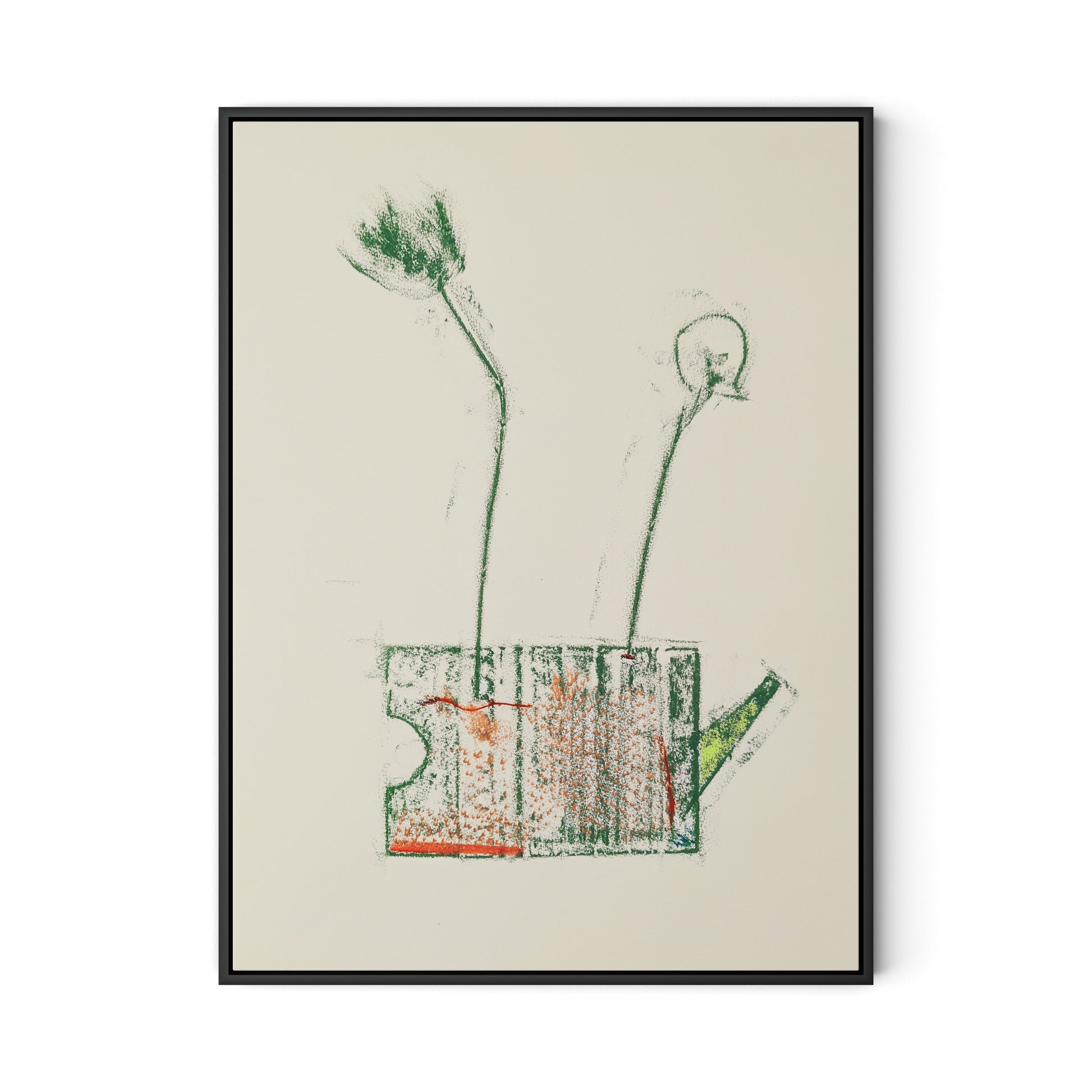 Rubbings 4 Canvas Floater Framed / 24 x 32 in / Black