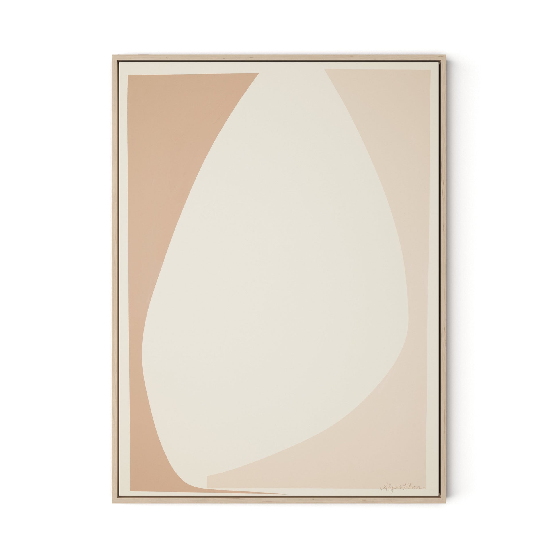 Drawing Closer Canvas Floater Framed / 24 x 32 in / Natural Maple