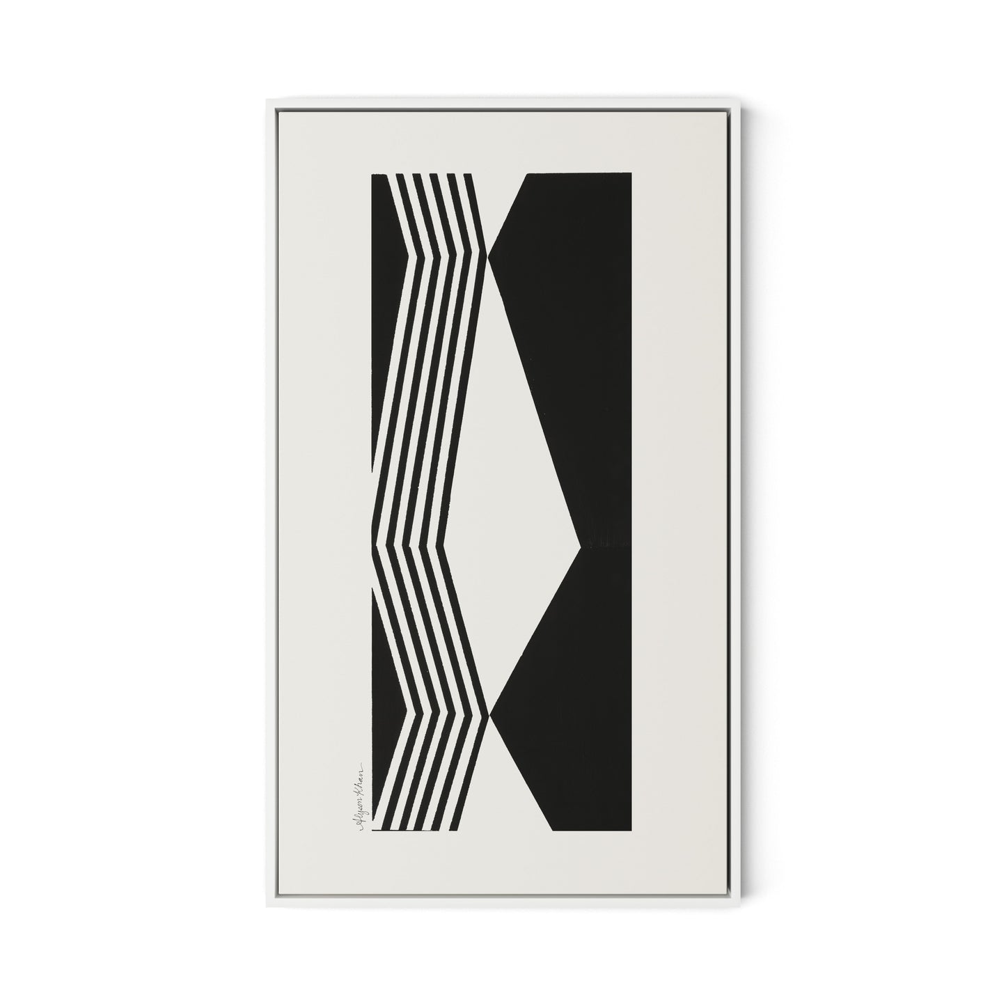 Touch Canvas Floater Framed / 19 x 32 in / White