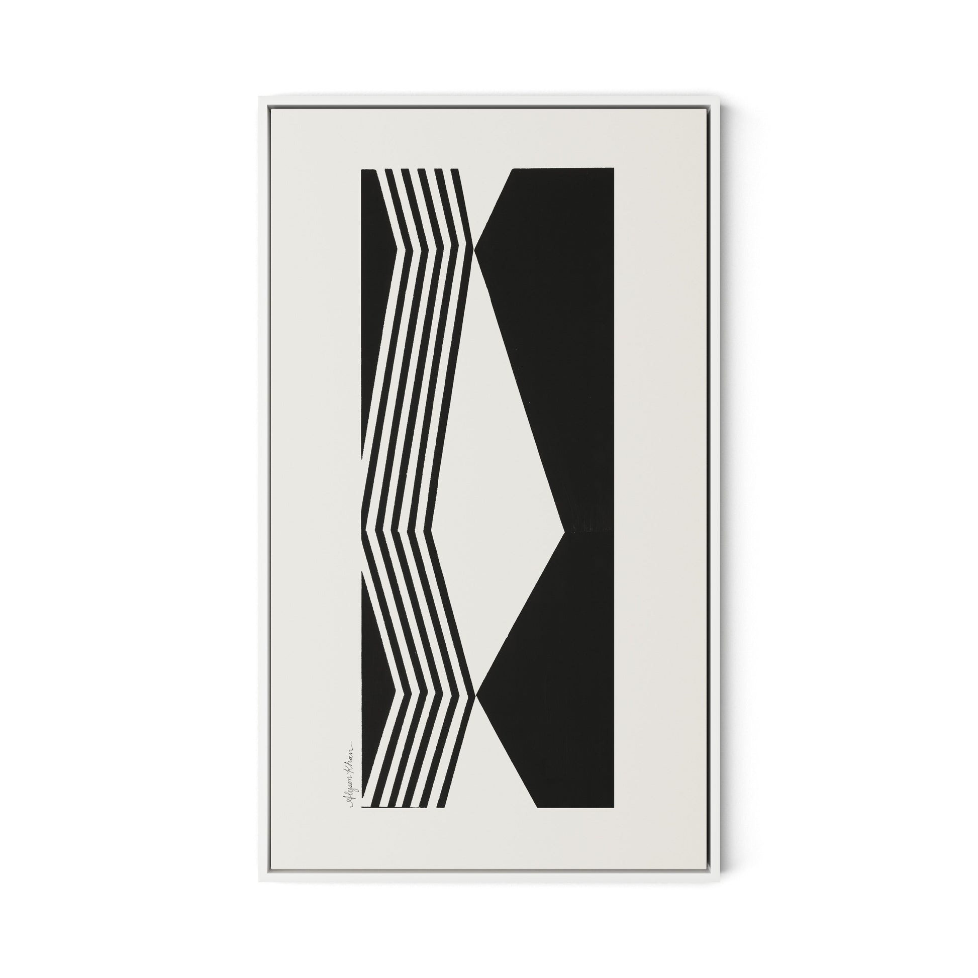 Touch Canvas Floater Framed / 19 x 32 in / White