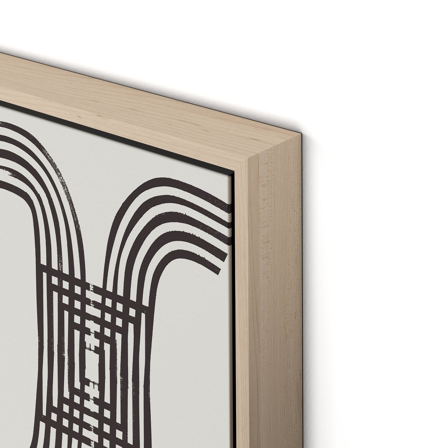 Arcs (Chocolate) Canvas Floater Framed / 26 x 32 in / Natural Maple