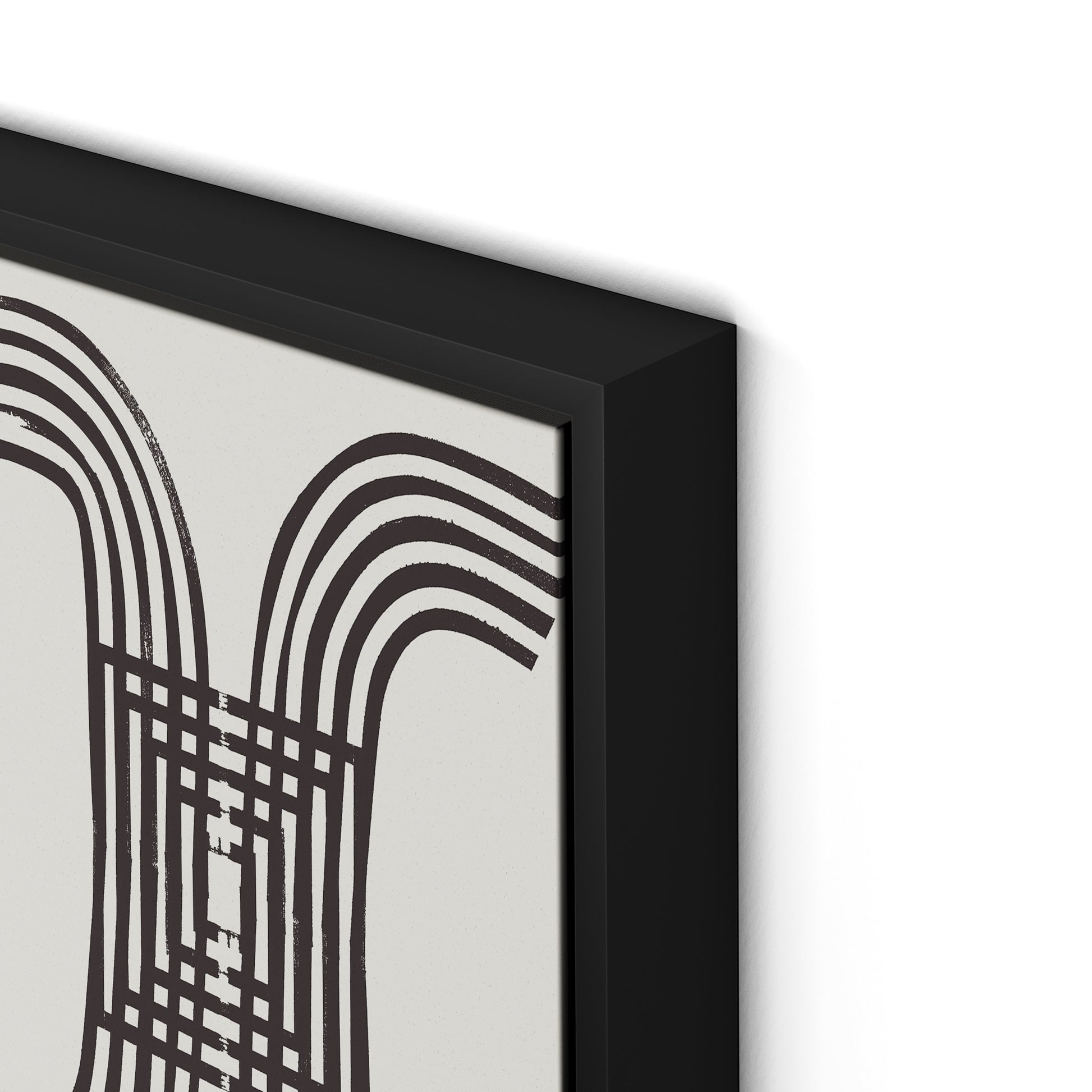 Arcs (Chocolate) Canvas Floater Framed / 26 x 32 in / Black