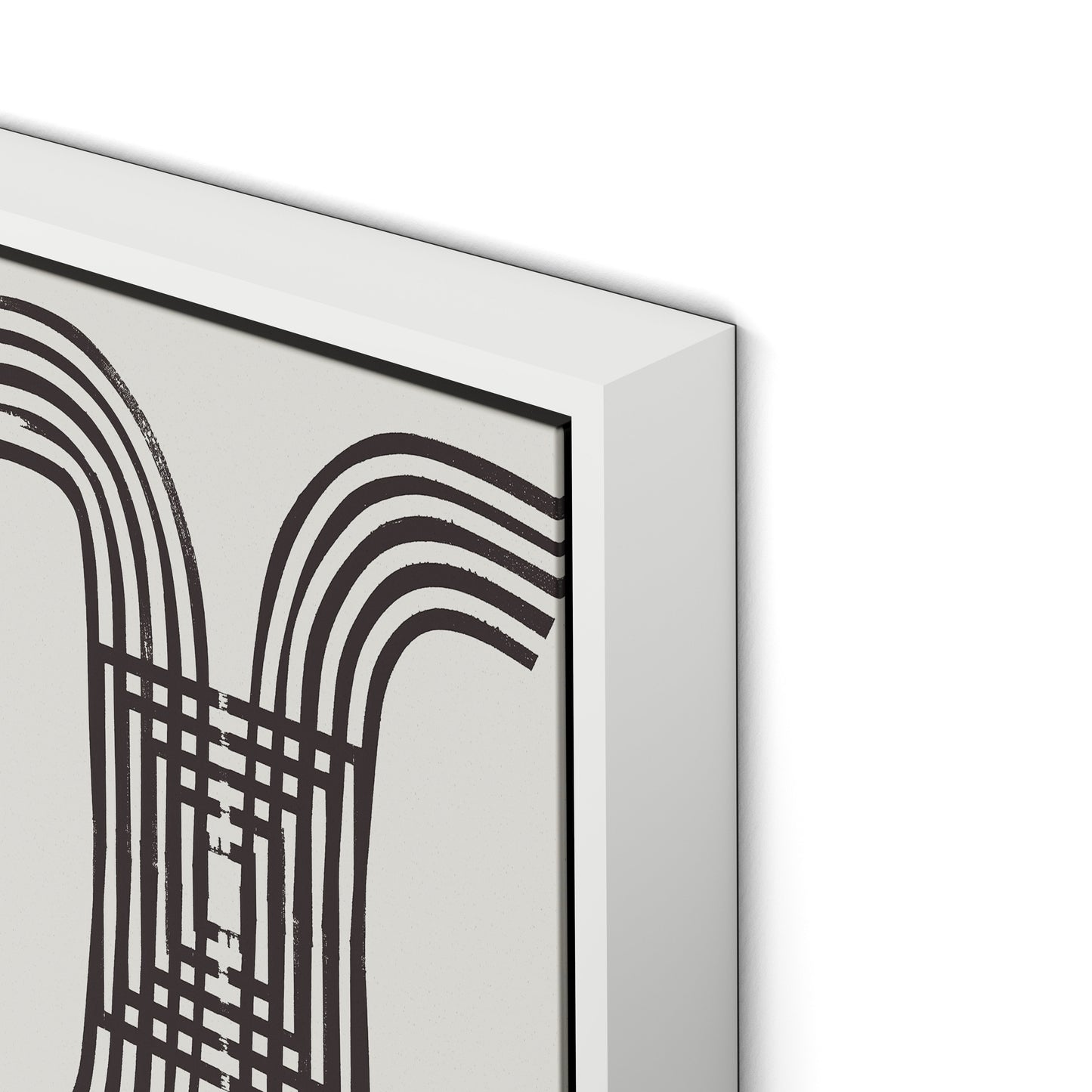 Arcs (Chocolate) Canvas Floater Framed / 26 x 32 in / White