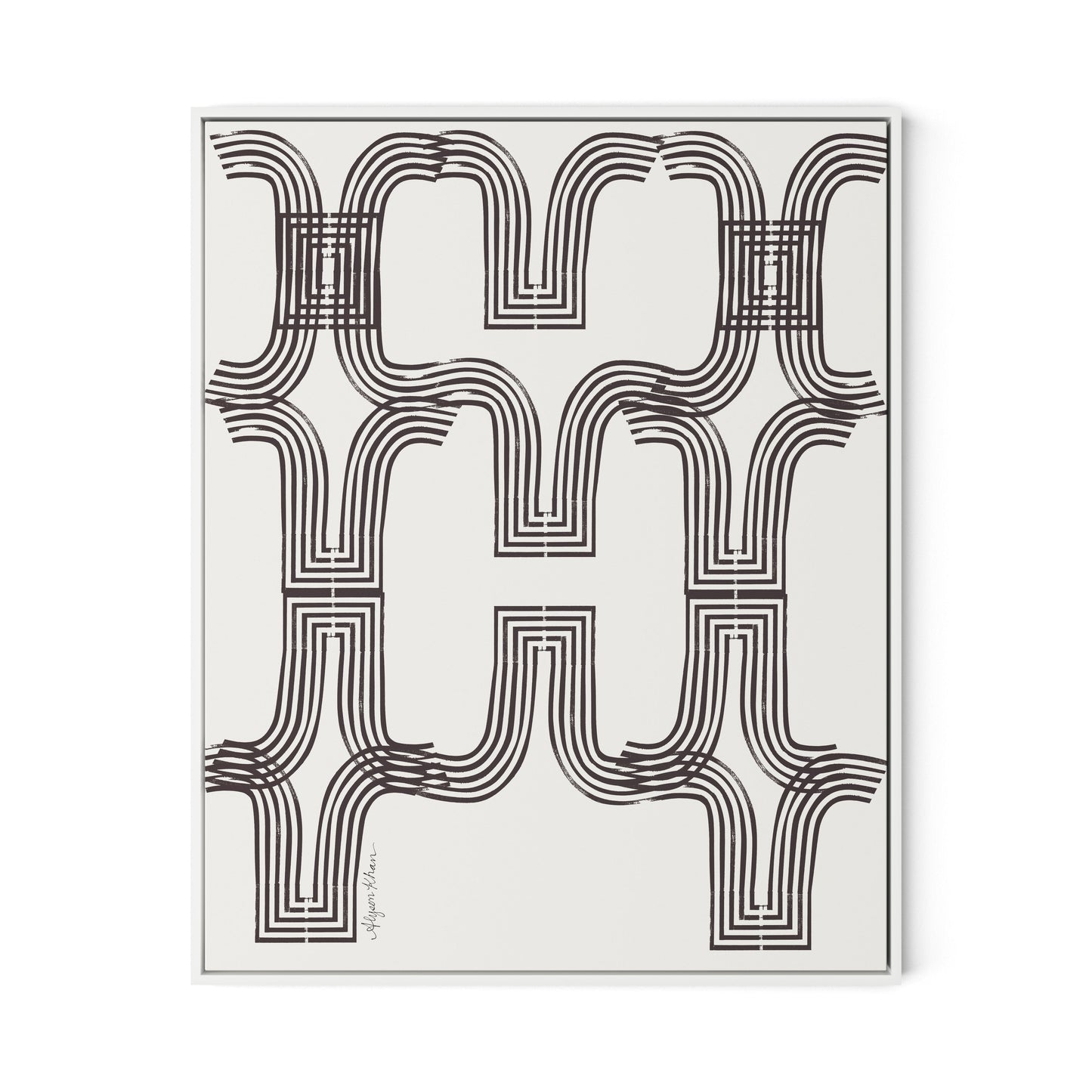 Arcs (Chocolate) Canvas Floater Framed / 26 x 32 in / White