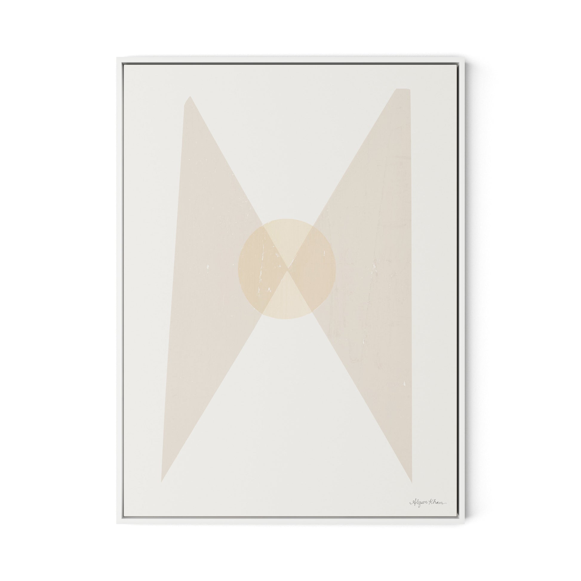 Quiet Now Canvas Floater Framed / 24 x 32 in / White