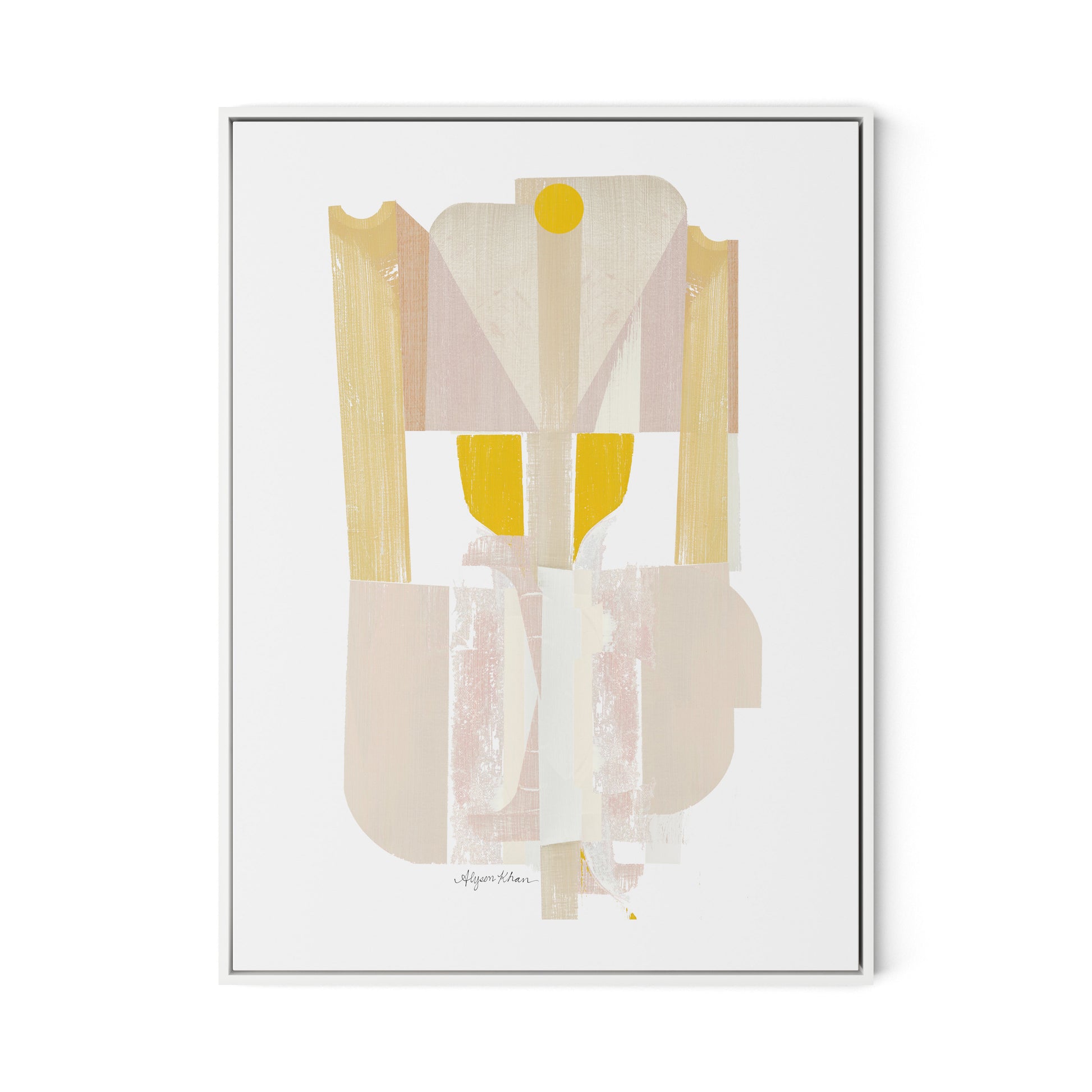 Shield III Canvas Floater Framed / 24 x 32 in / White