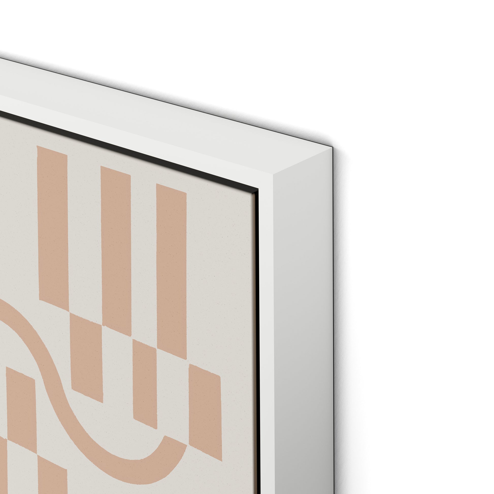 Checkered (Midnight) Terracotta Canvas Floater Framed / 26.5 x 32 in / White